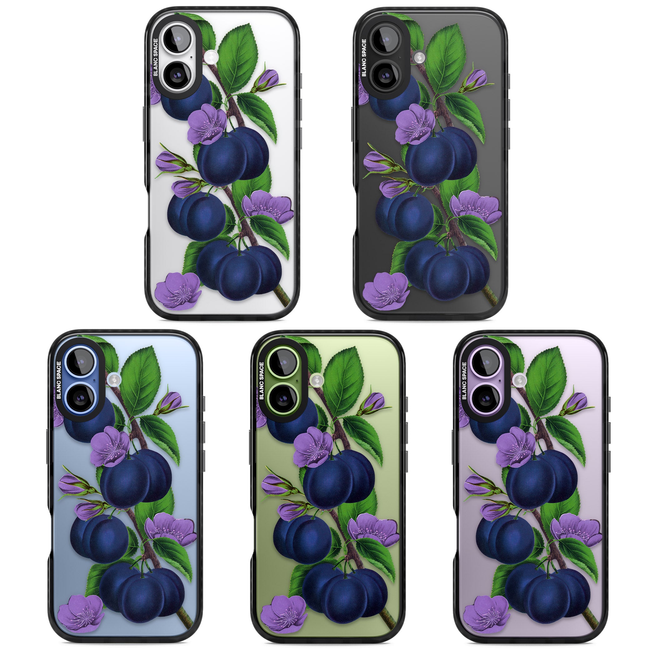 Vintage Painted Plums iPhone 17 Impact Black Phone Case APT Impact Protection