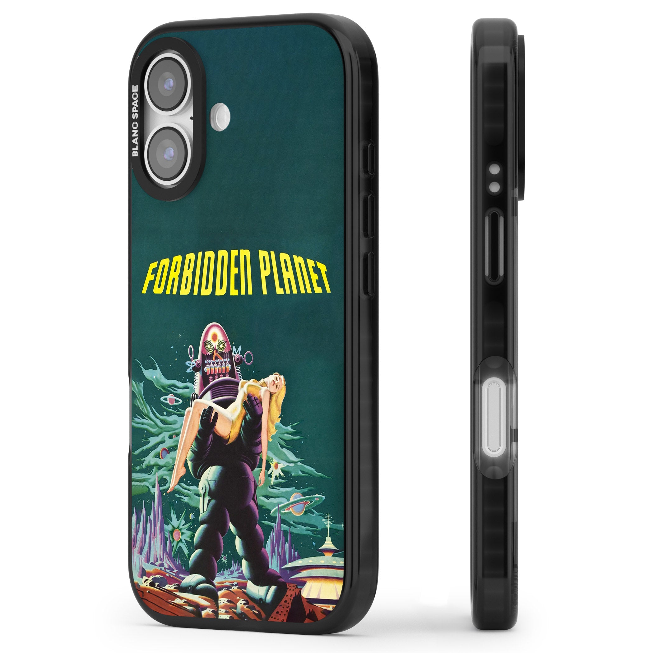 Forbidden Planet Poster iPhone 17 Impact Black Phone Case Side Profile