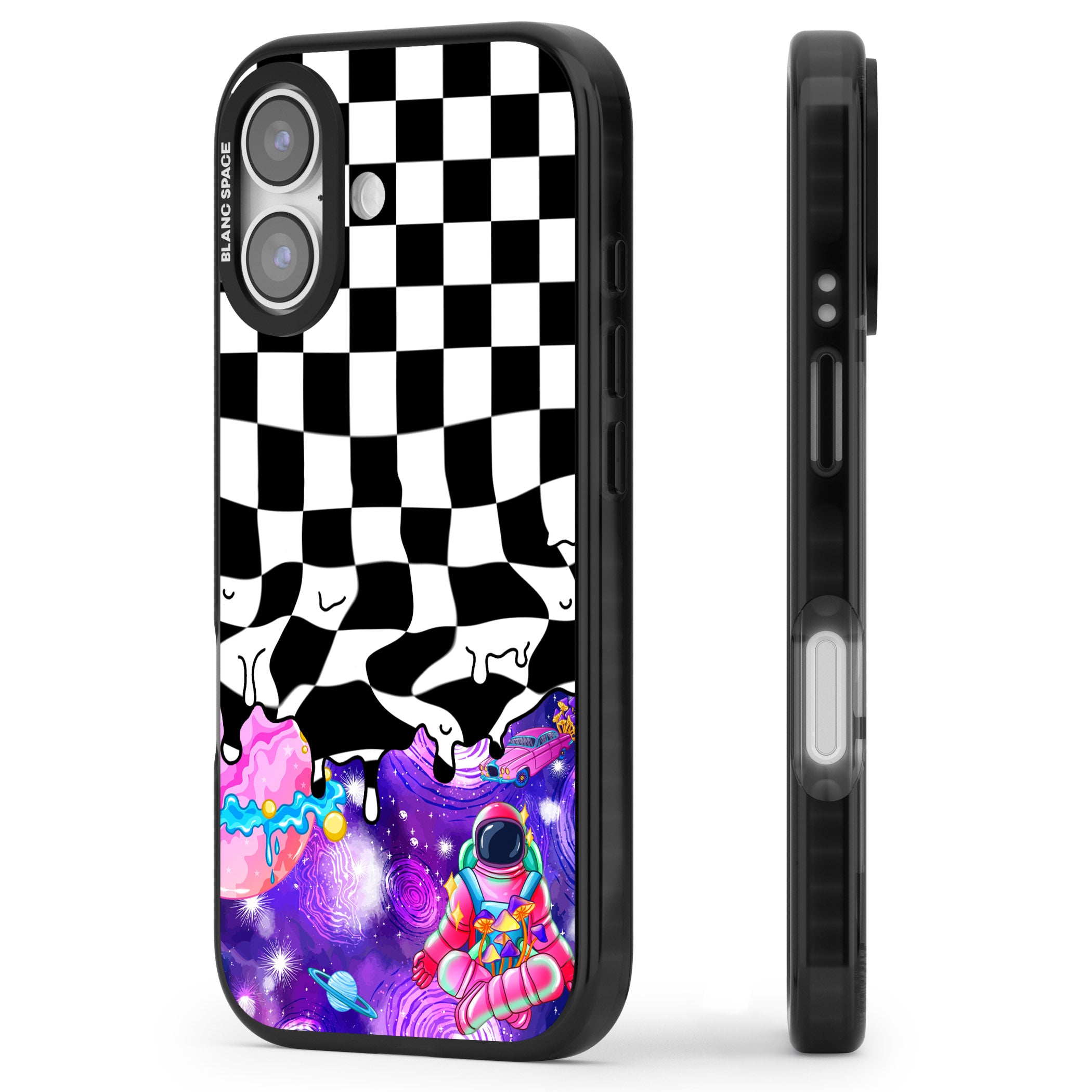 Washed Out iPhone 17 Impact Black Phone Case Side Profile