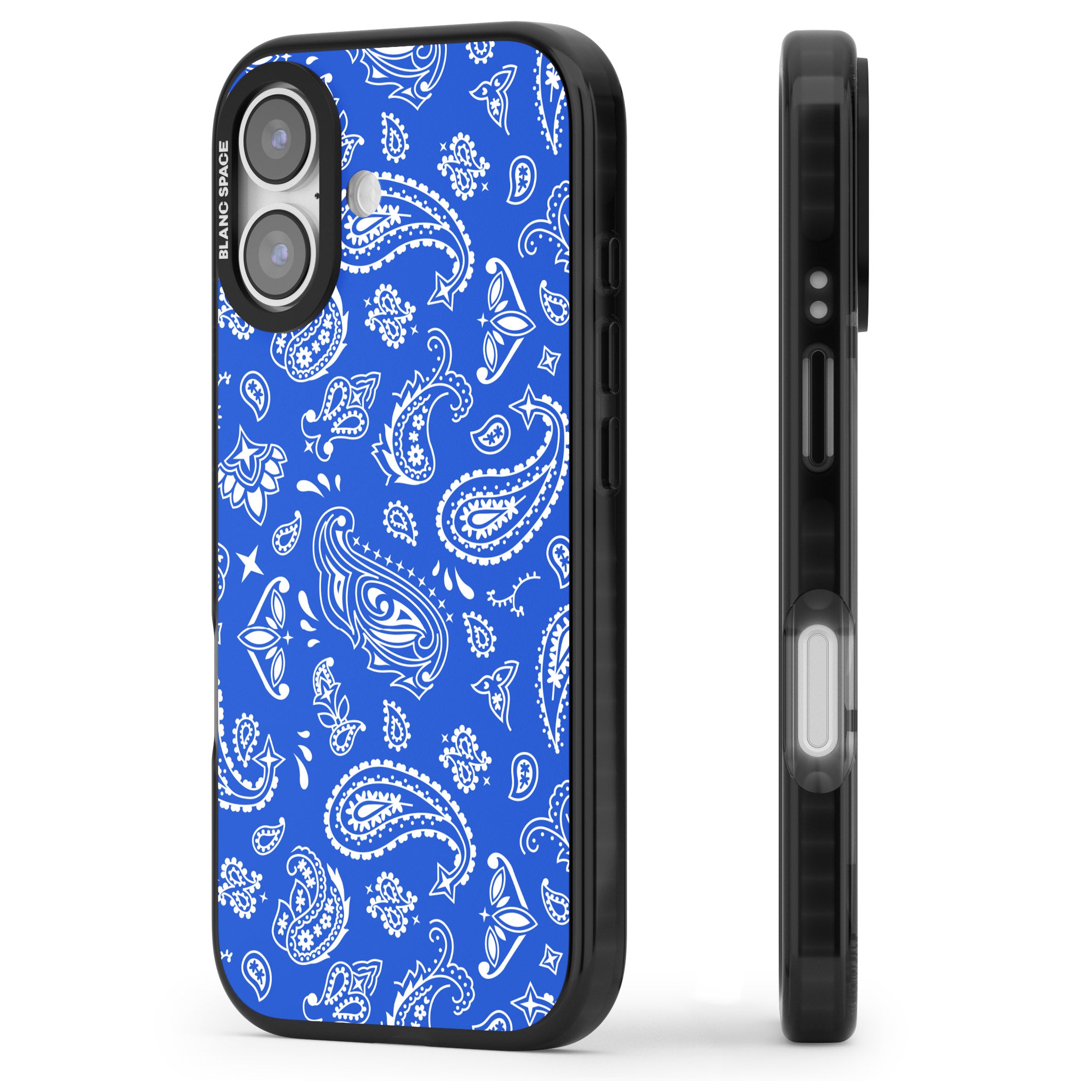 Blue Bandana iPhone 17 Impact Black Phone Case Side Profile