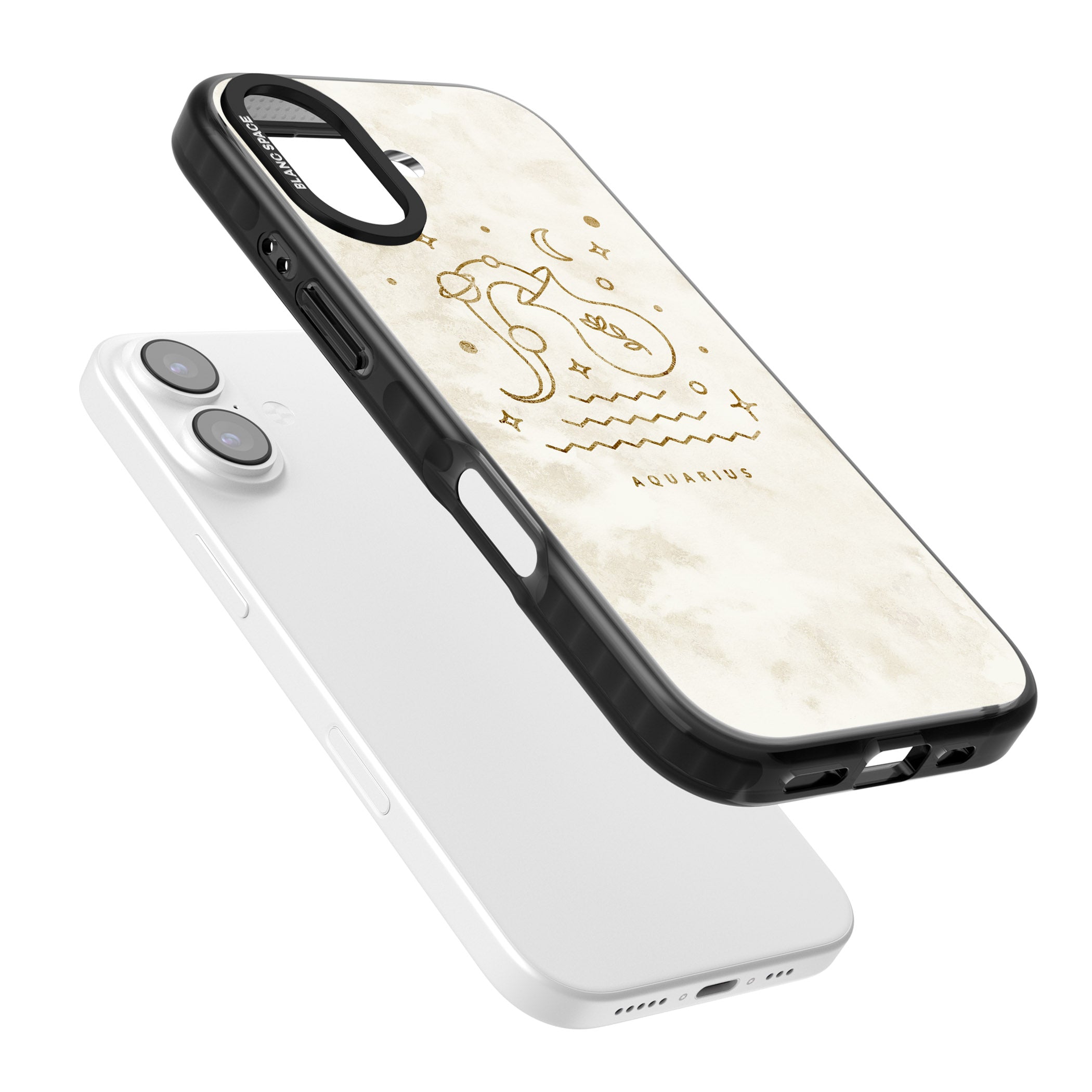 Aquarius Golden Emblem iPhone 17 Impact Black Phone Case Colours