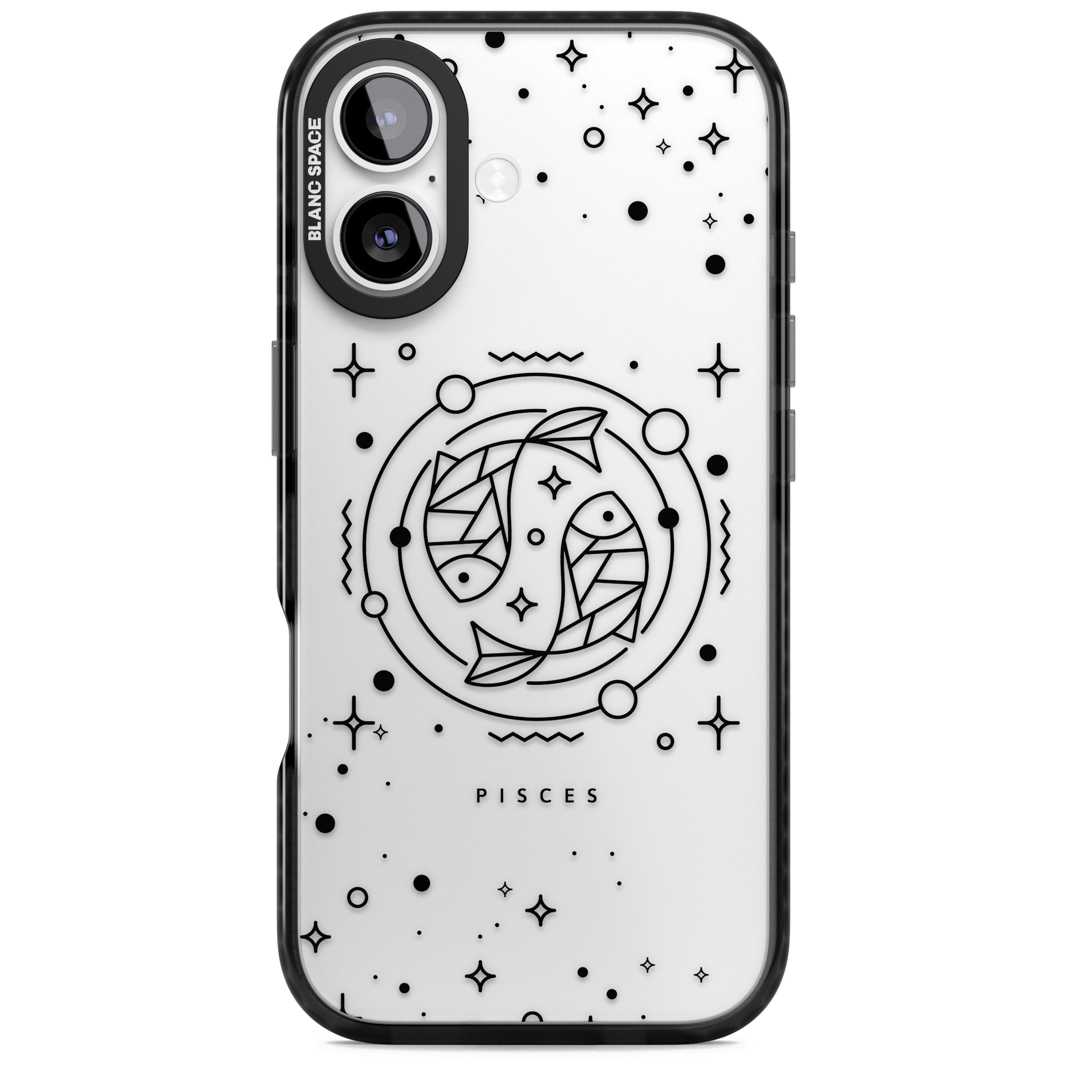 Pisces Emblem Transparent iPhone 17 Impact Black Phone Case