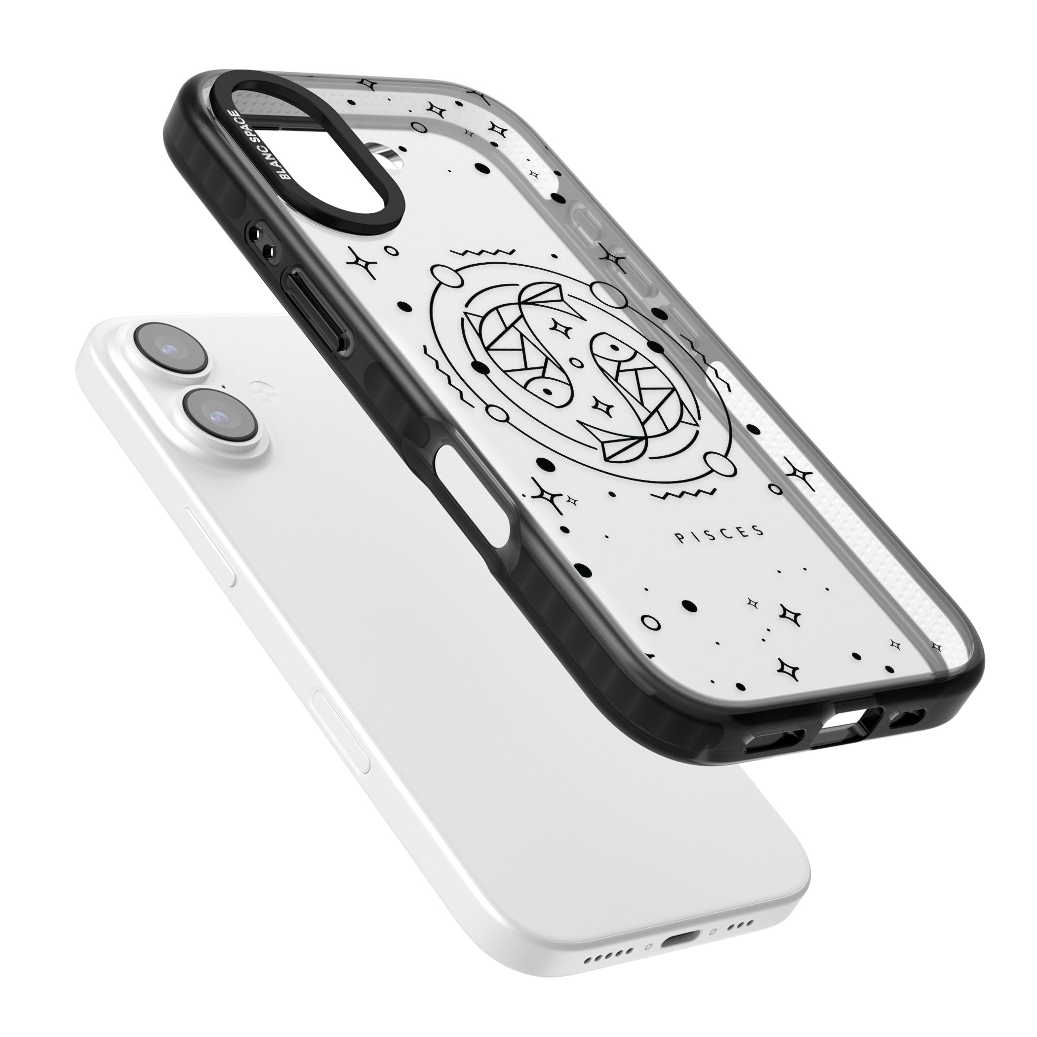 Pisces Emblem Transparent iPhone 17 Impact Black Phone Case Colours