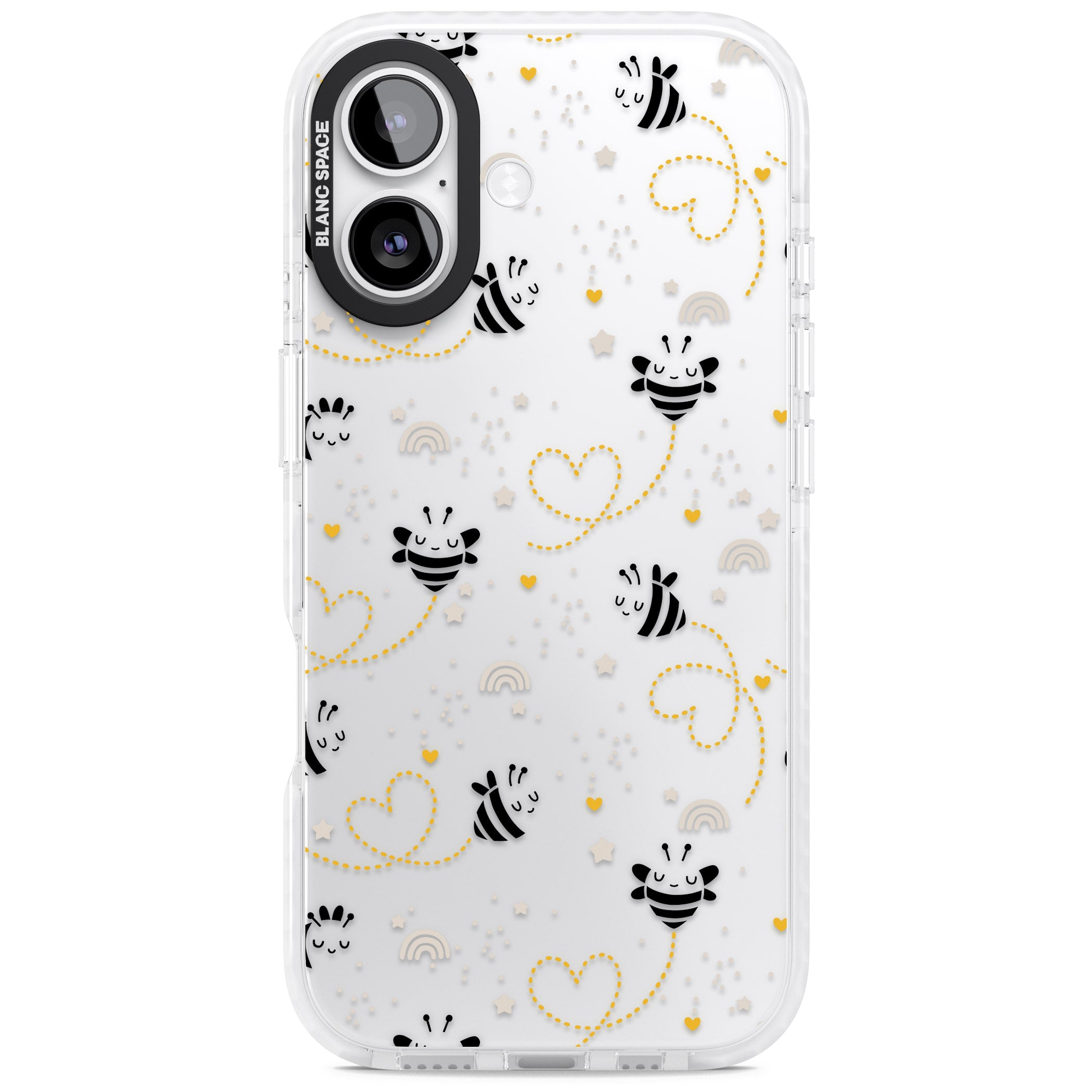Bee Hearts Pattern iPhone 17 Impact Clear Phone Case