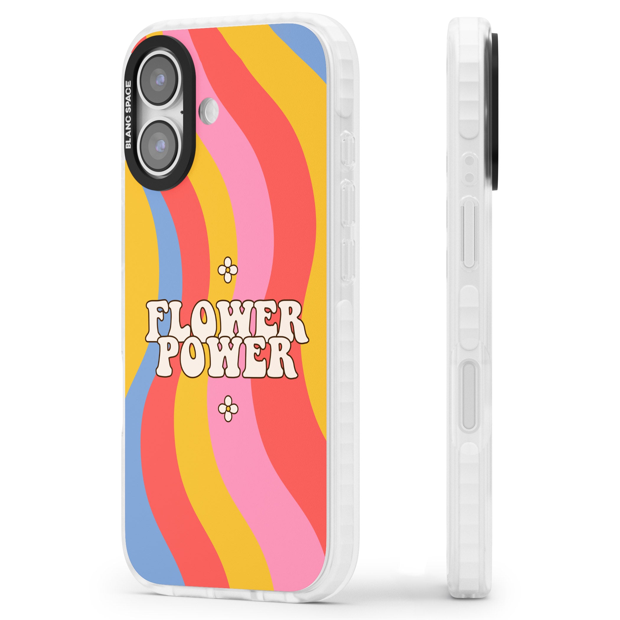 Melting Flower Power iPhone 17 Impact Clear Phone Case Side Profile