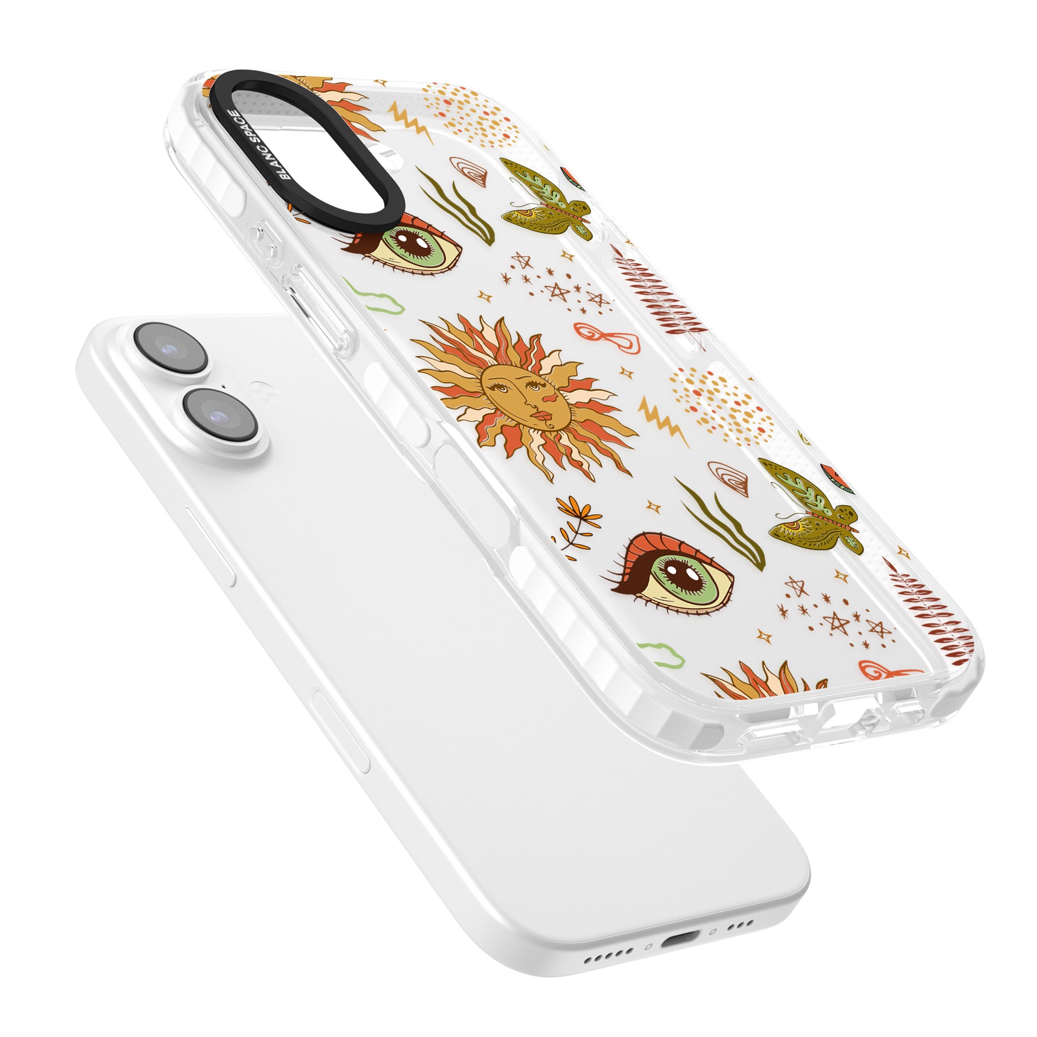 Boho Celestial Sun & Eye Pattern iPhone 17 Impact Clear Phone Case Colours