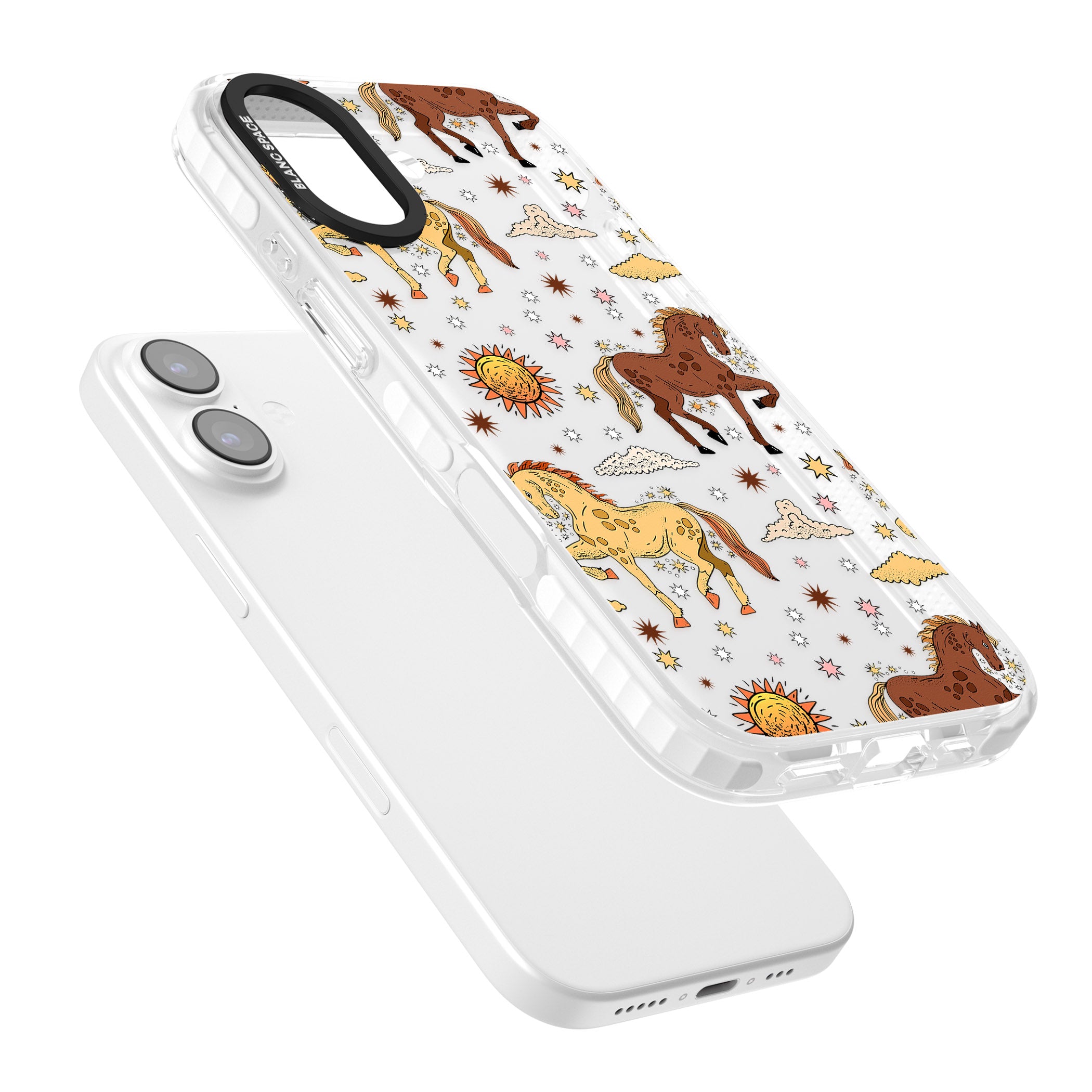 Boho Celestial Wild Horses iPhone 17 Impact Clear Phone Case Colours