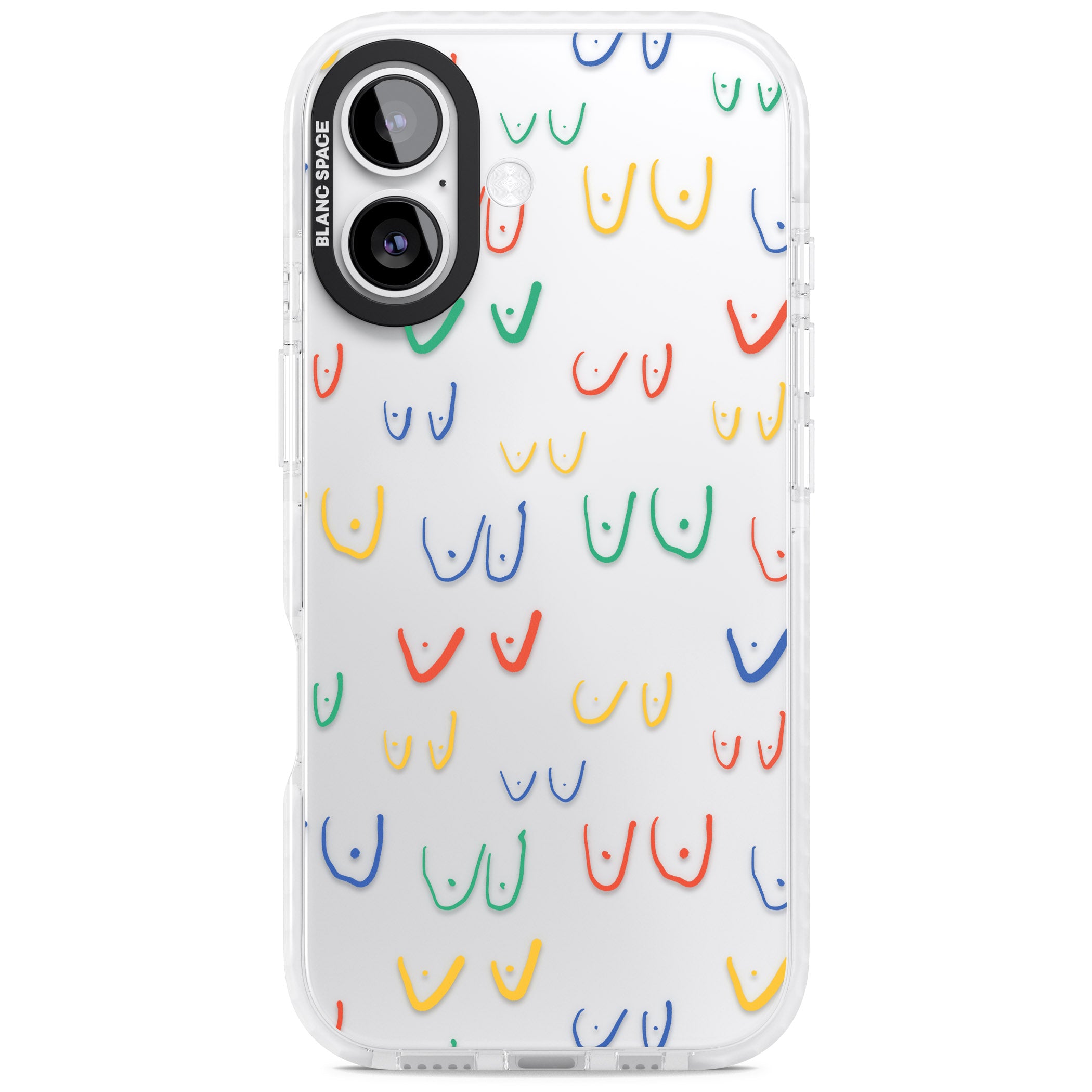 Boob Pattern (Mixed Colours) iPhone 17 Impact Clear Phone Case