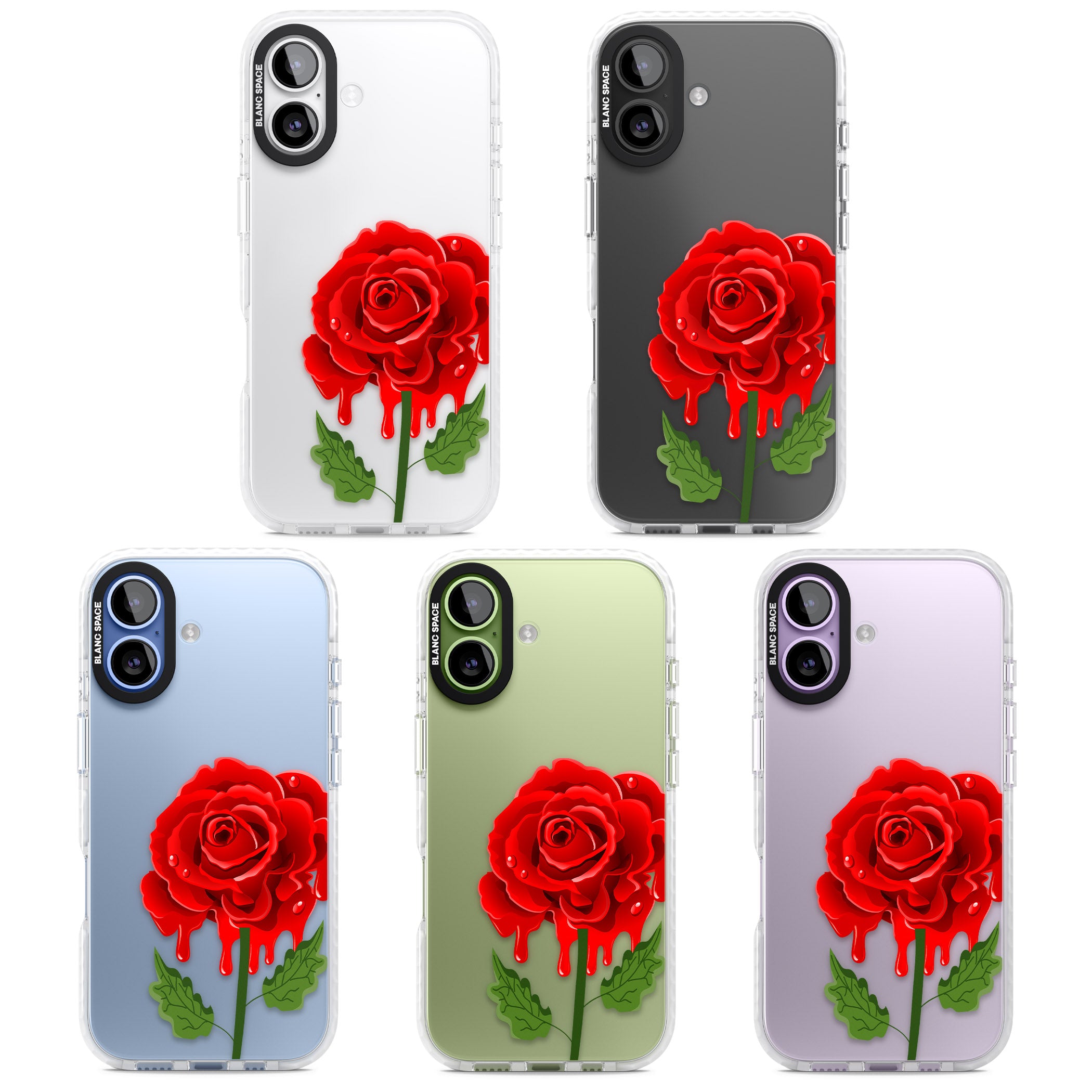 Melting Rose iPhone 17 Impact Clear Phone Case APT Impact Protection