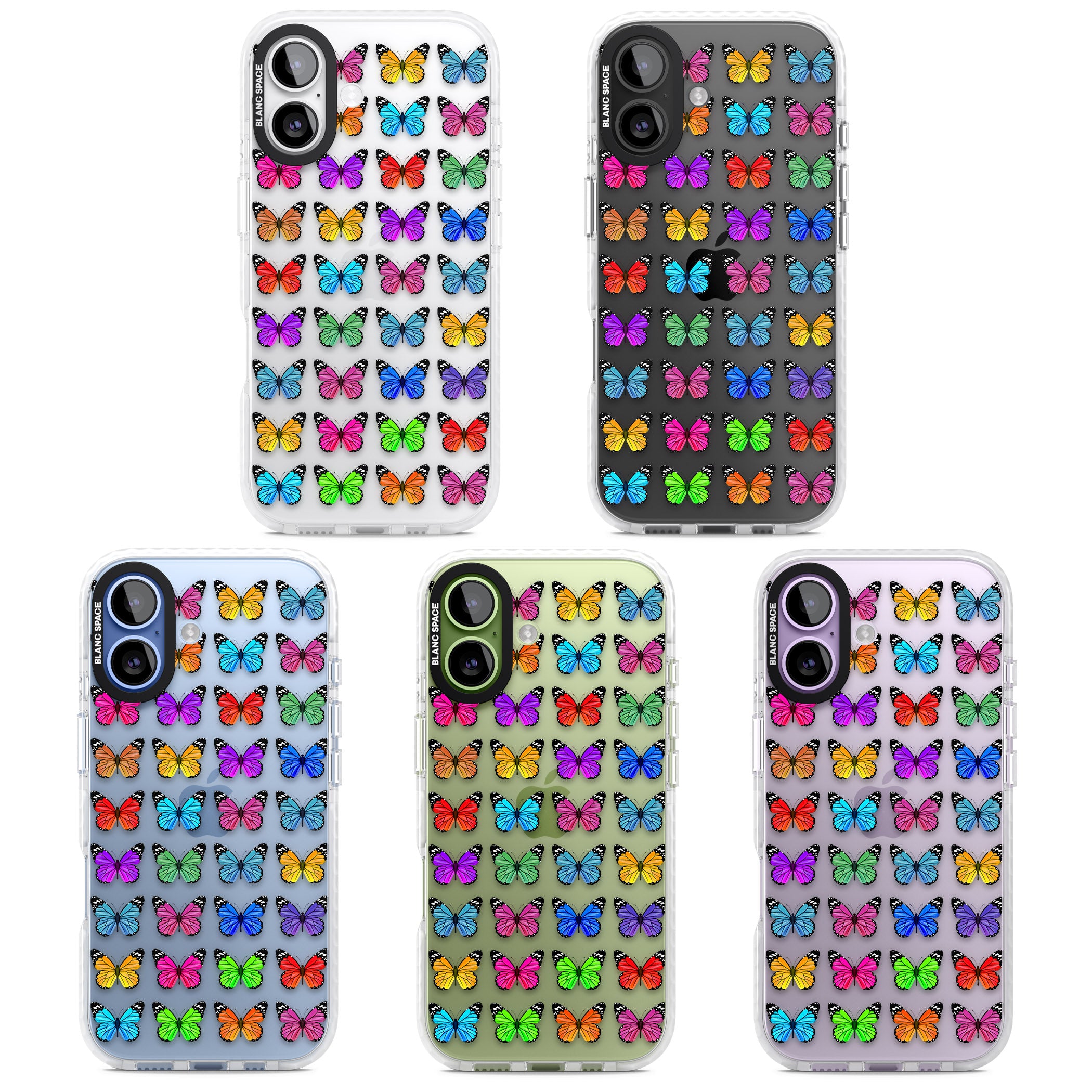 Colourful Butterfly Pattern iPhone 17 Impact Clear Phone Case APT Impact Protection
