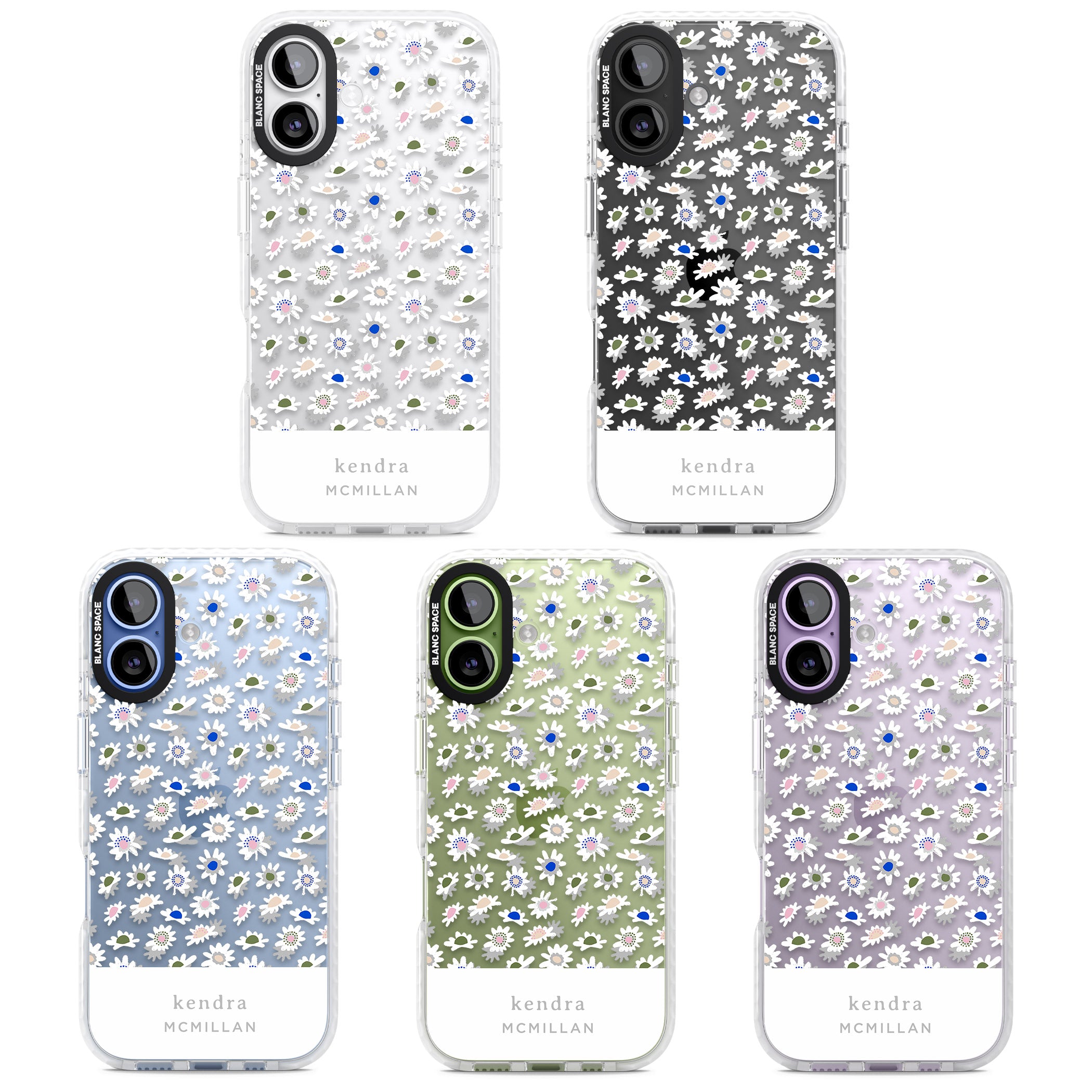 Personalised Grey & White Daisies iPhone 17 Impact Clear Phone Case APT Impact Protection