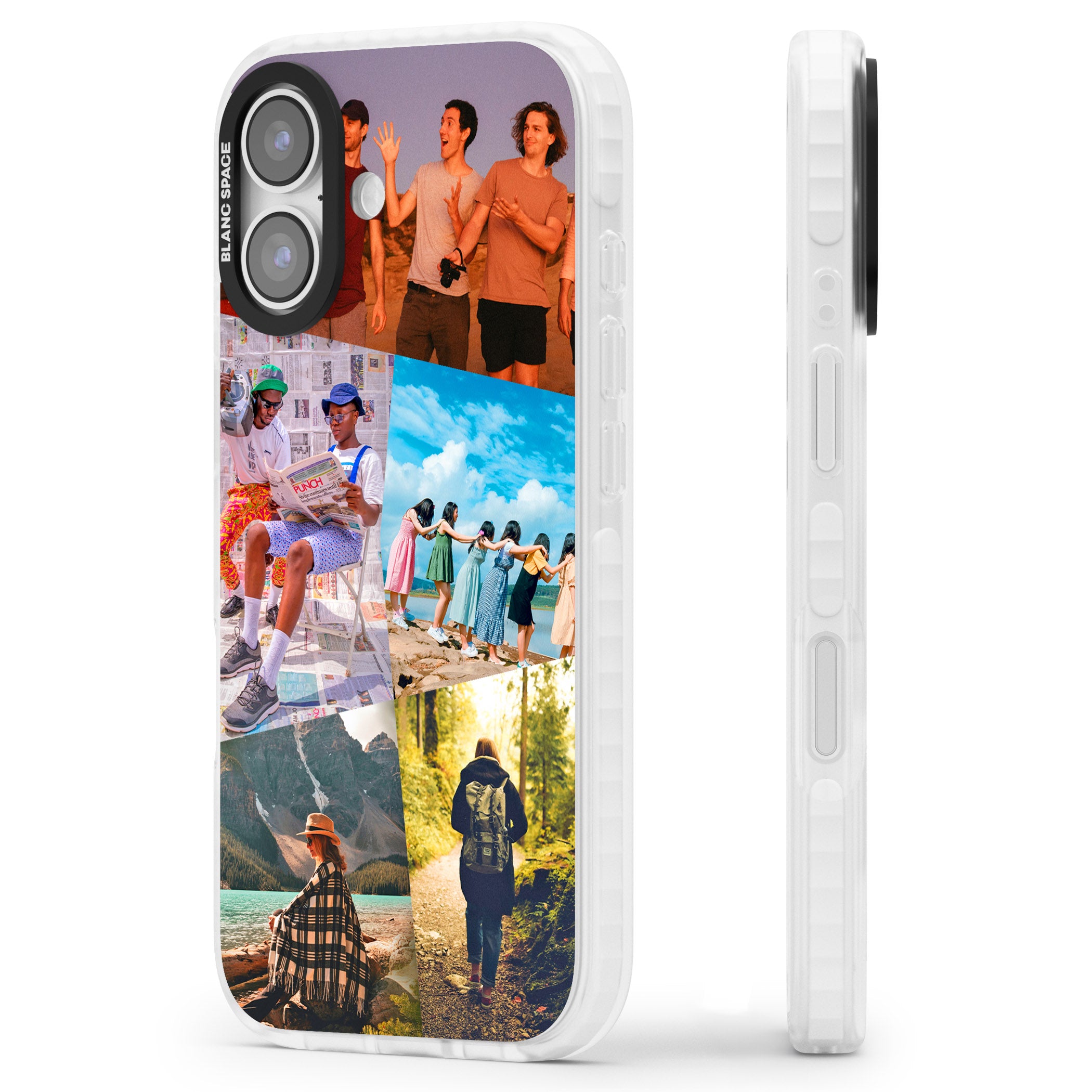 Personalised Abstract Photo Grid iPhone 17 Impact Clear Phone Case Side Profile