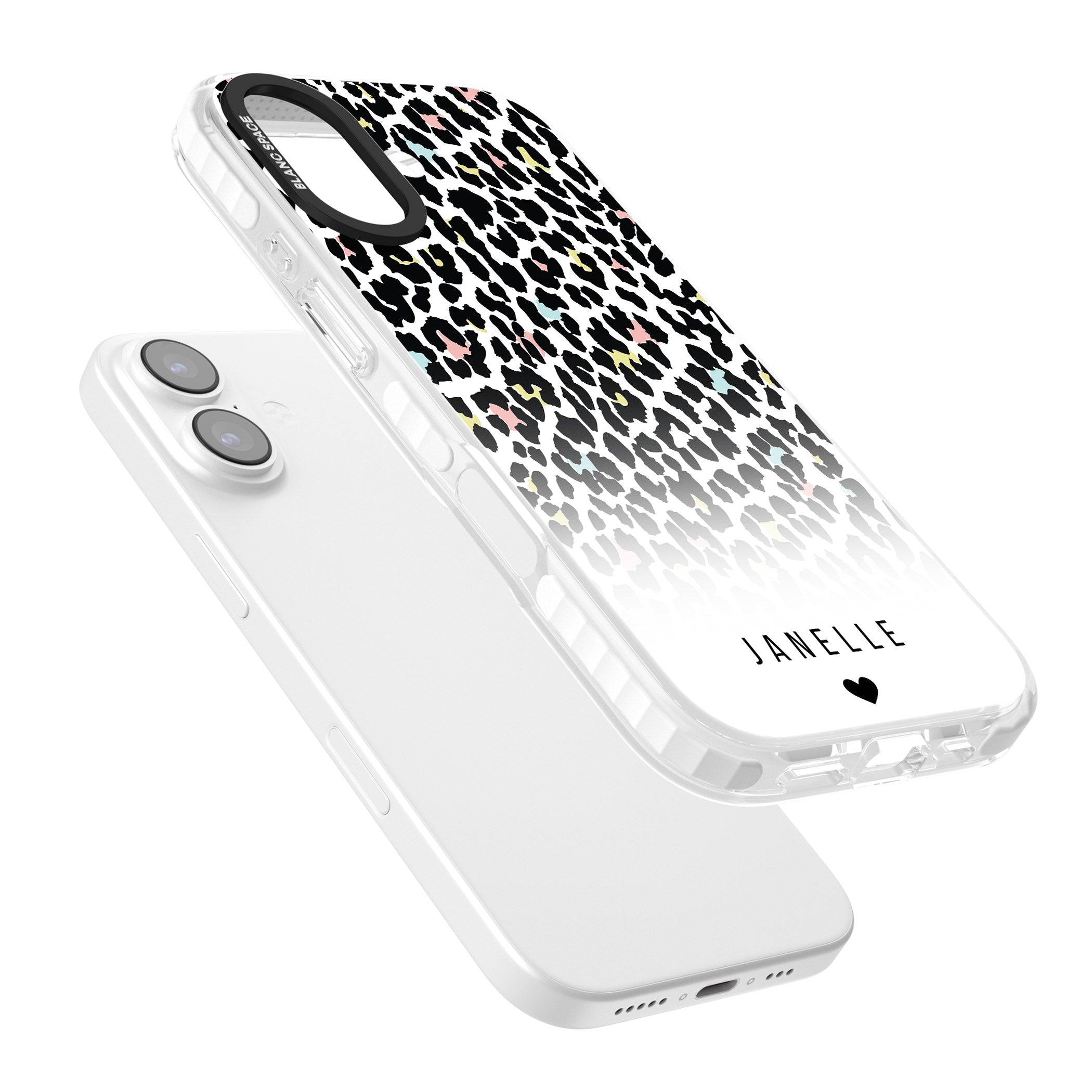 Personalised Pastel Leopard iPhone 17 Impact Clear Phone Case Colours
