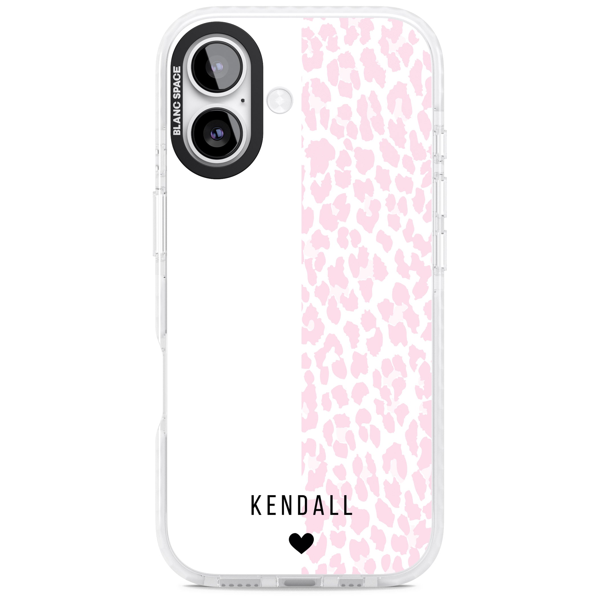 Personalised Pink Leopard iPhone 17 Impact Clear Phone Case