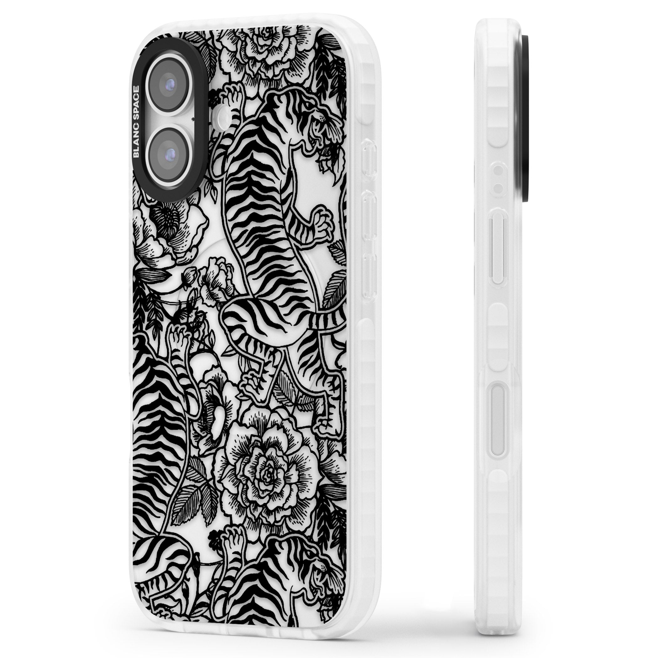 Personalised Chinese Tiger Pattern iPhone 17 Impact Clear Phone Case Side Profile