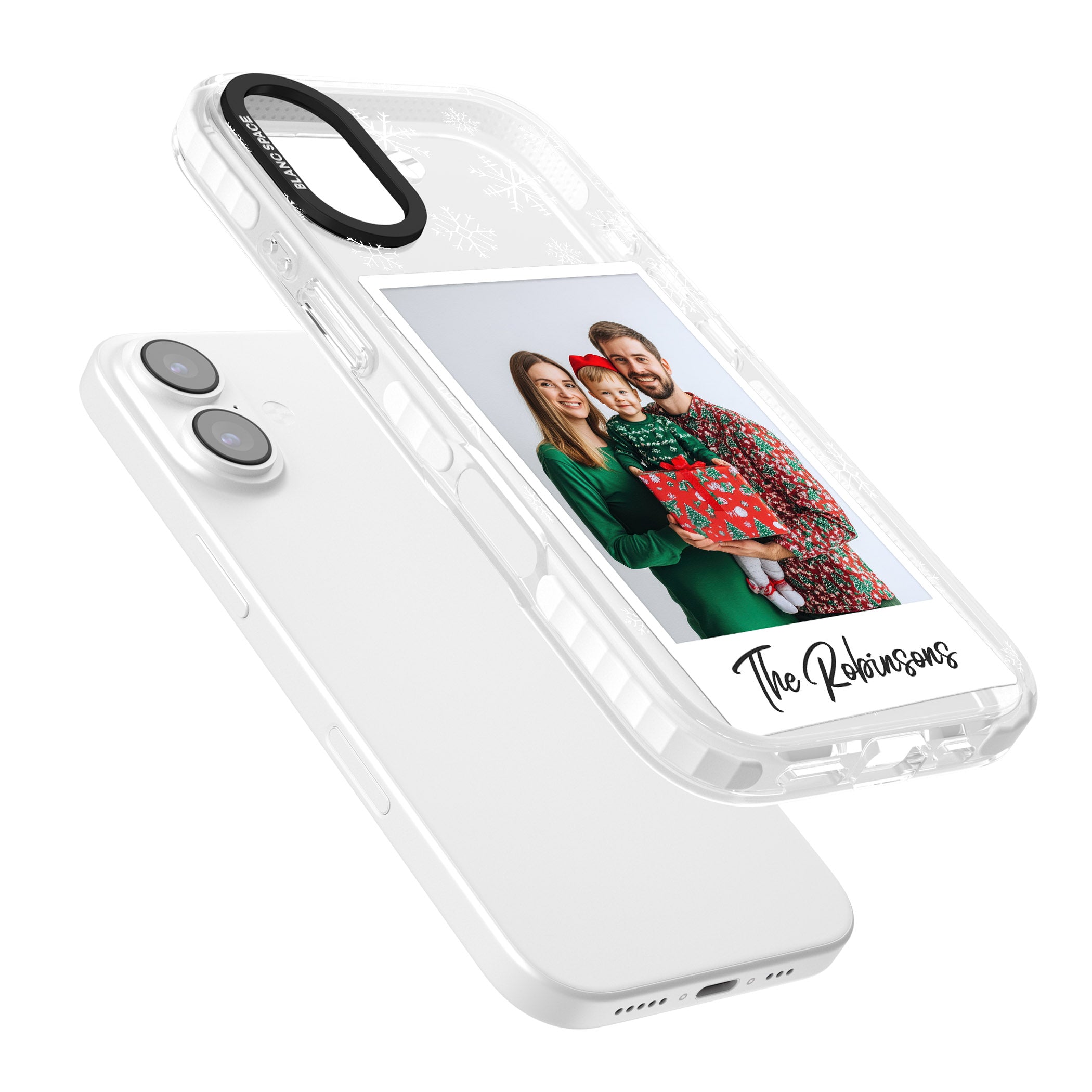Personalised Snowflake Photo iPhone 17 Impact Clear Phone Case Colours
