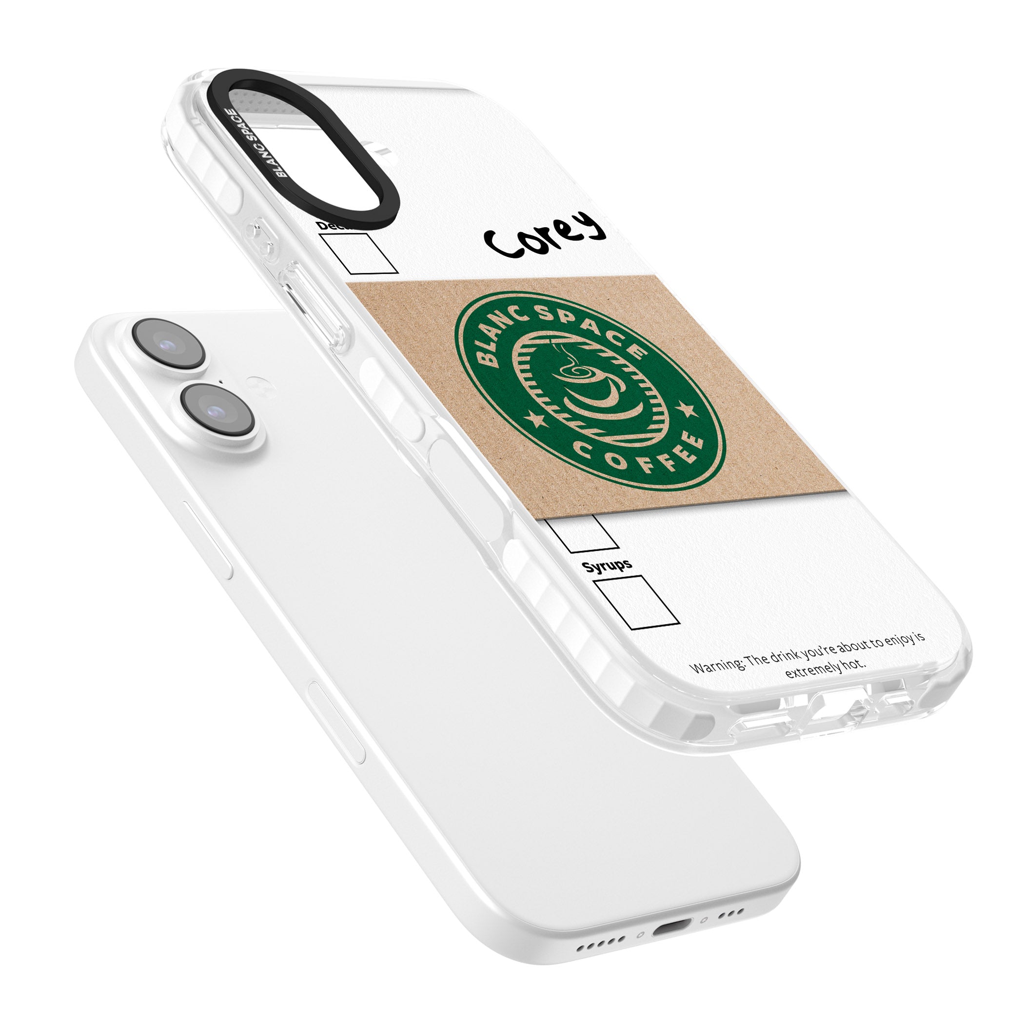 Personalised Coffee Cup iPhone 17 Impact Clear Phone Case Colours