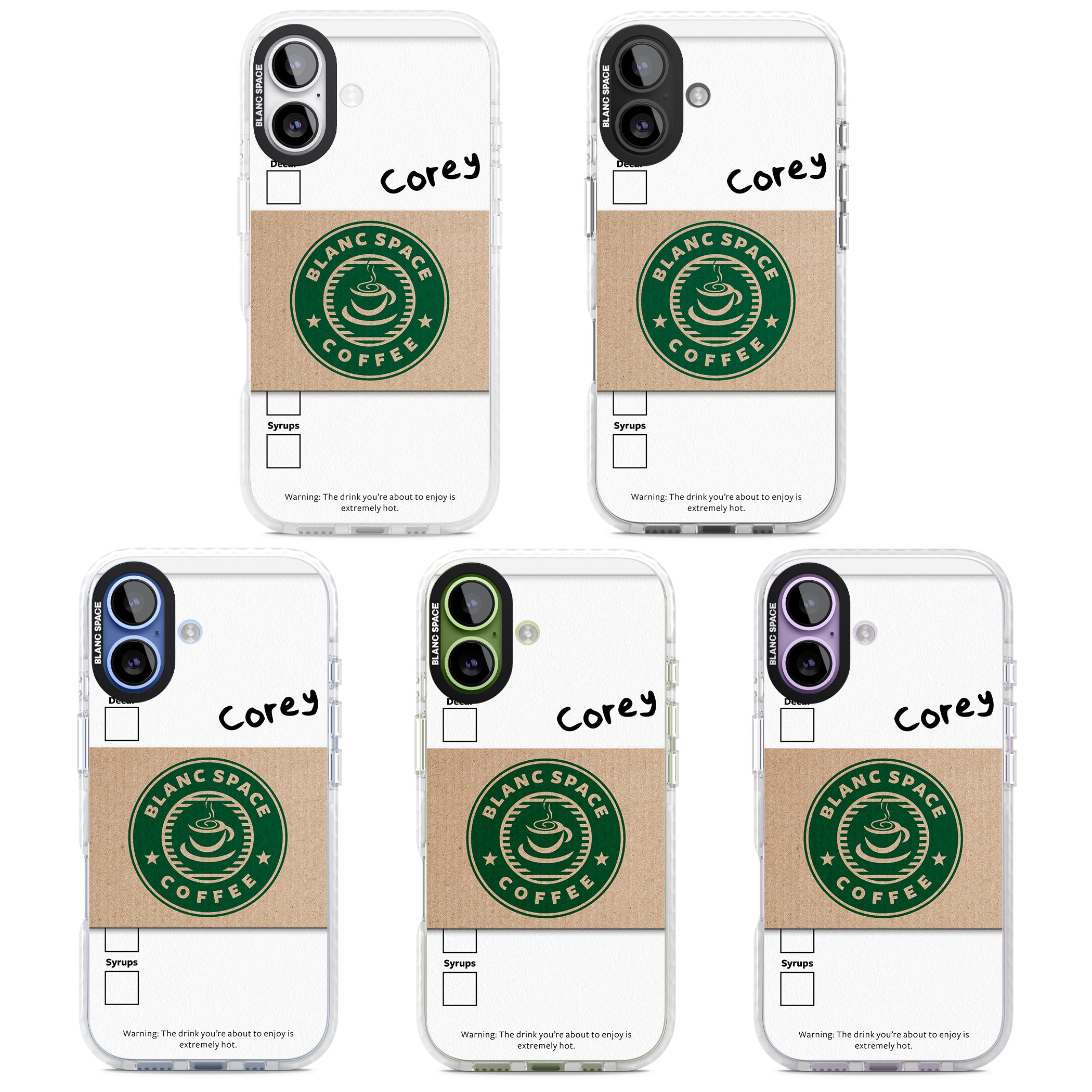 Personalised Coffee Cup iPhone 17 Impact Clear Phone Case APT Impact Protection