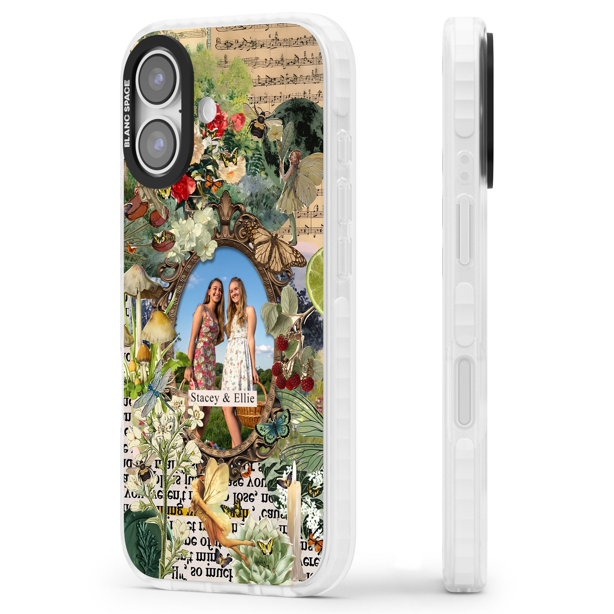 Personalised Cottage Garden Frame iPhone 17 Impact Clear Phone Case Side Profile