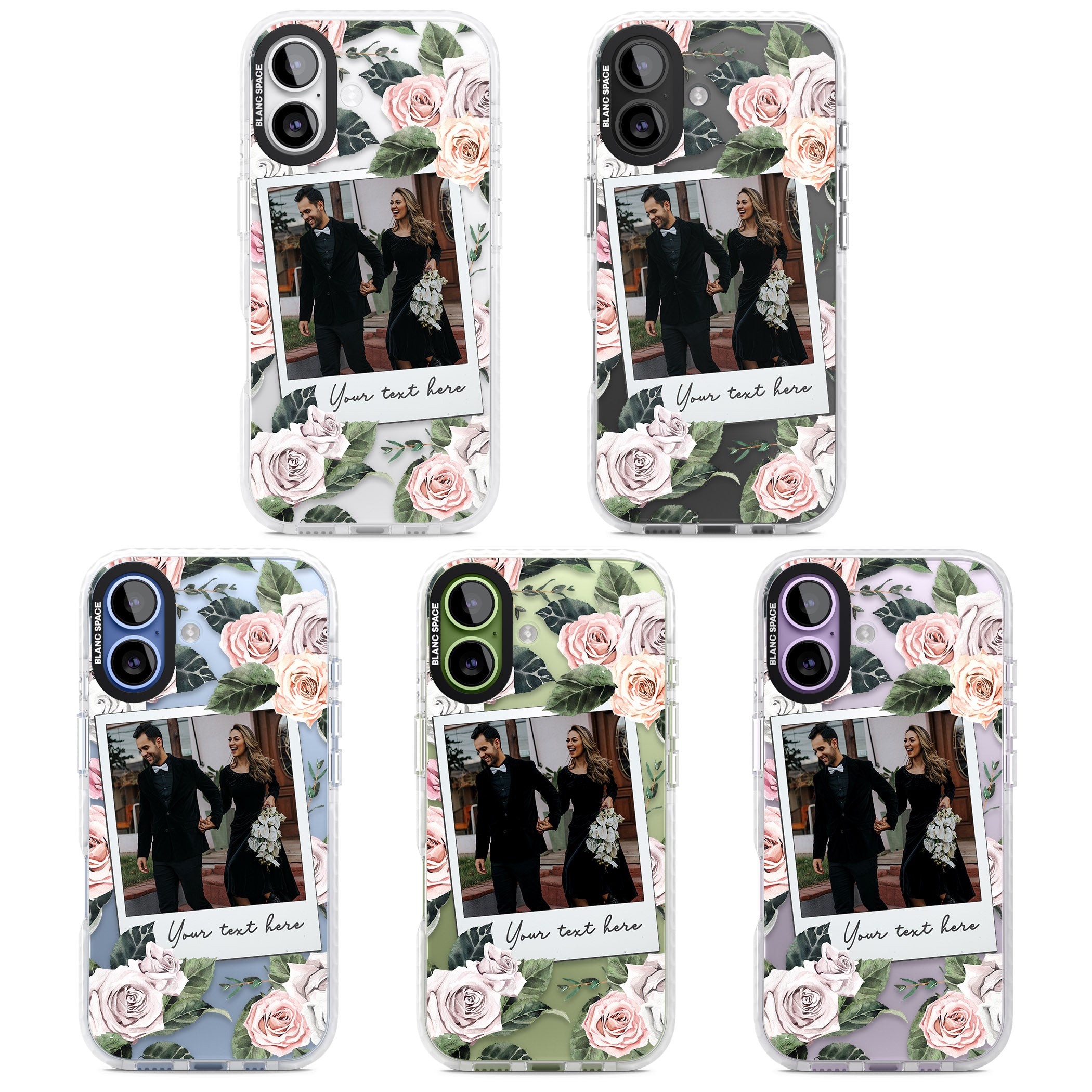 Personalised Floral Instant Camera Photo iPhone 17 Impact Clear Phone Case APT Impact Protection
