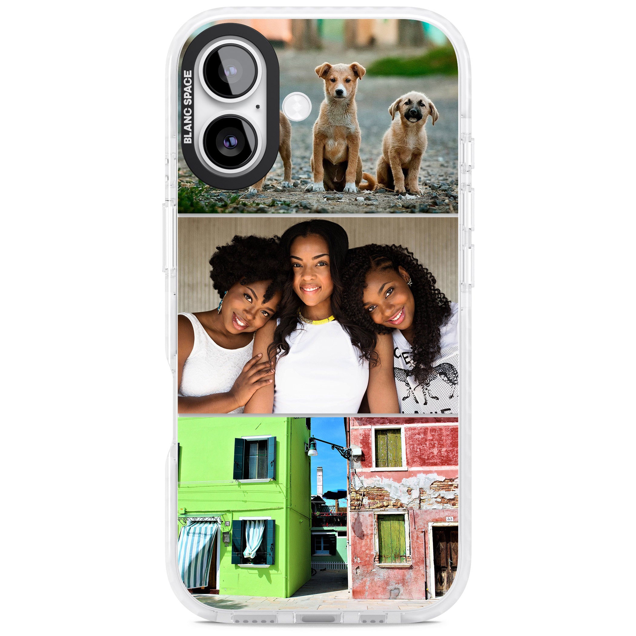 Personalised 3 Photo Grid iPhone 17 Impact Clear Phone Case