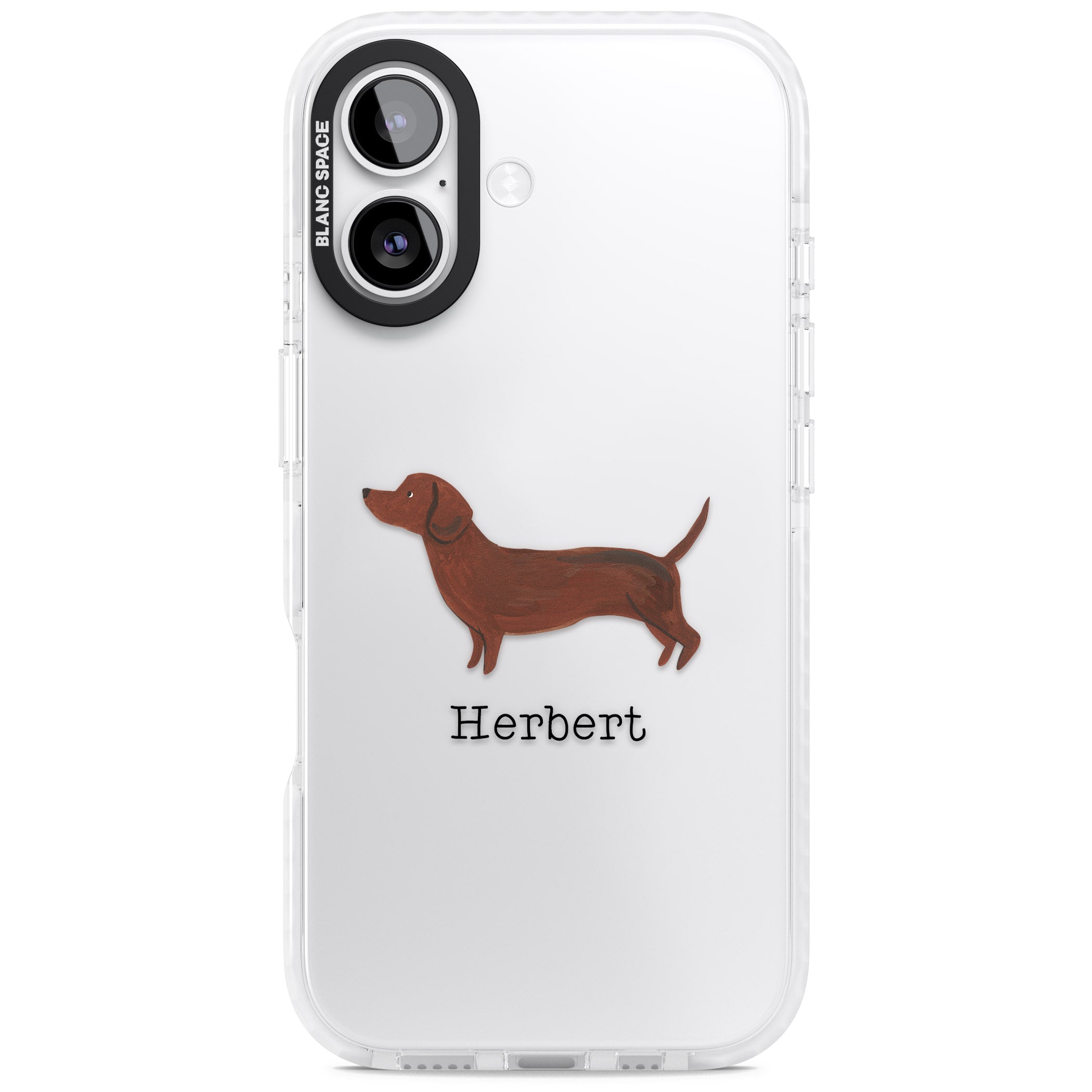 Personalised Sausage Dog iPhone 17 Impact Clear Phone Case
