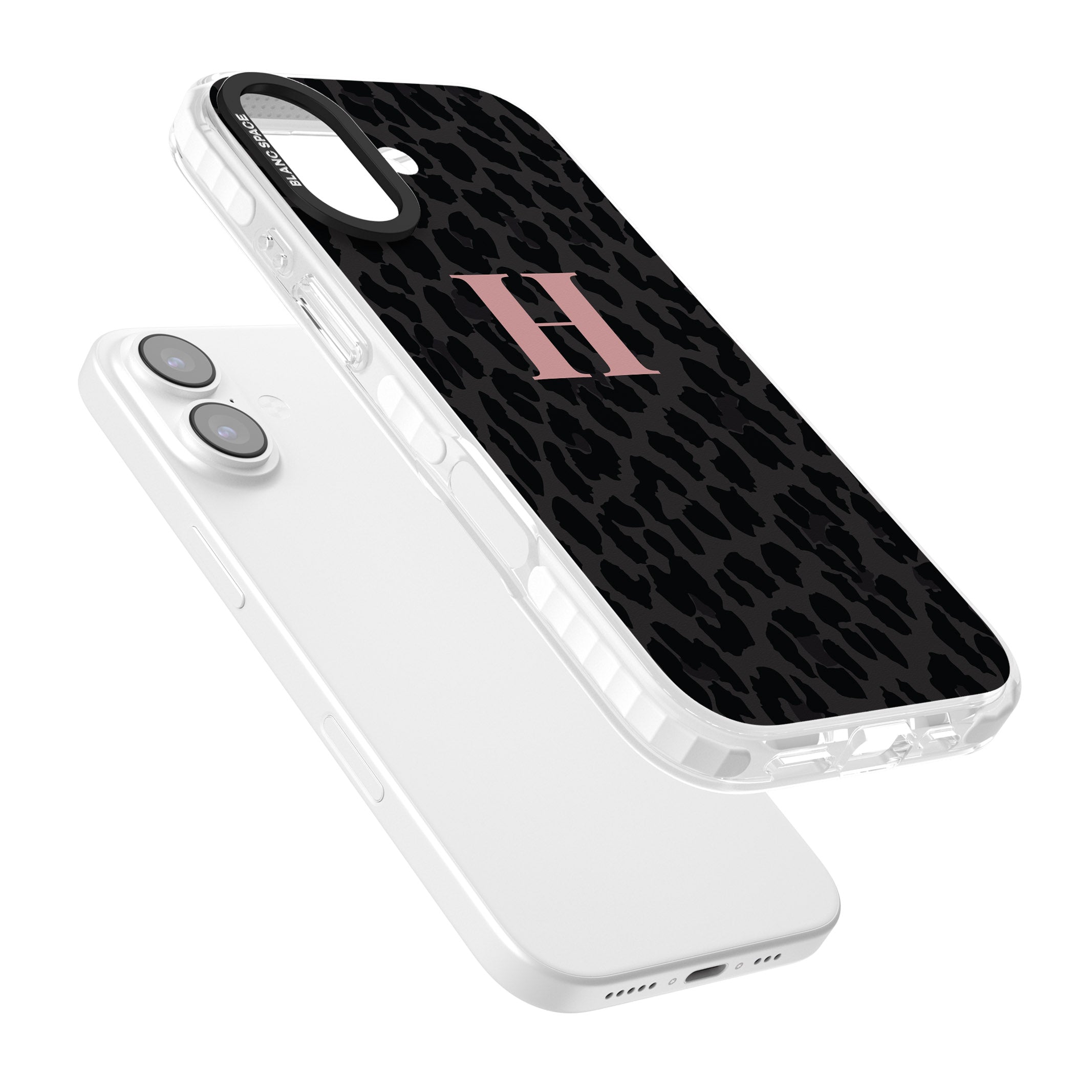 Personalised Pink Leopard Monogram iPhone 17 Impact Clear Phone Case Colours