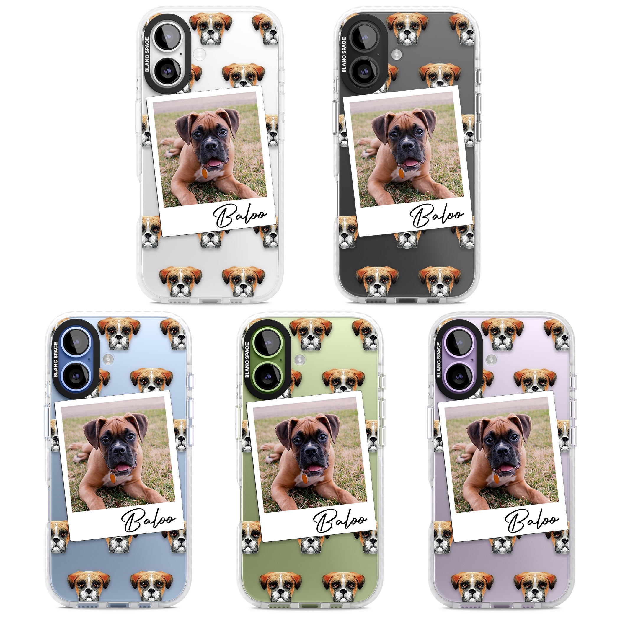 Personalised Boxer Instant Camera Photo iPhone 17 Impact Clear Phone Case APT Impact Protection