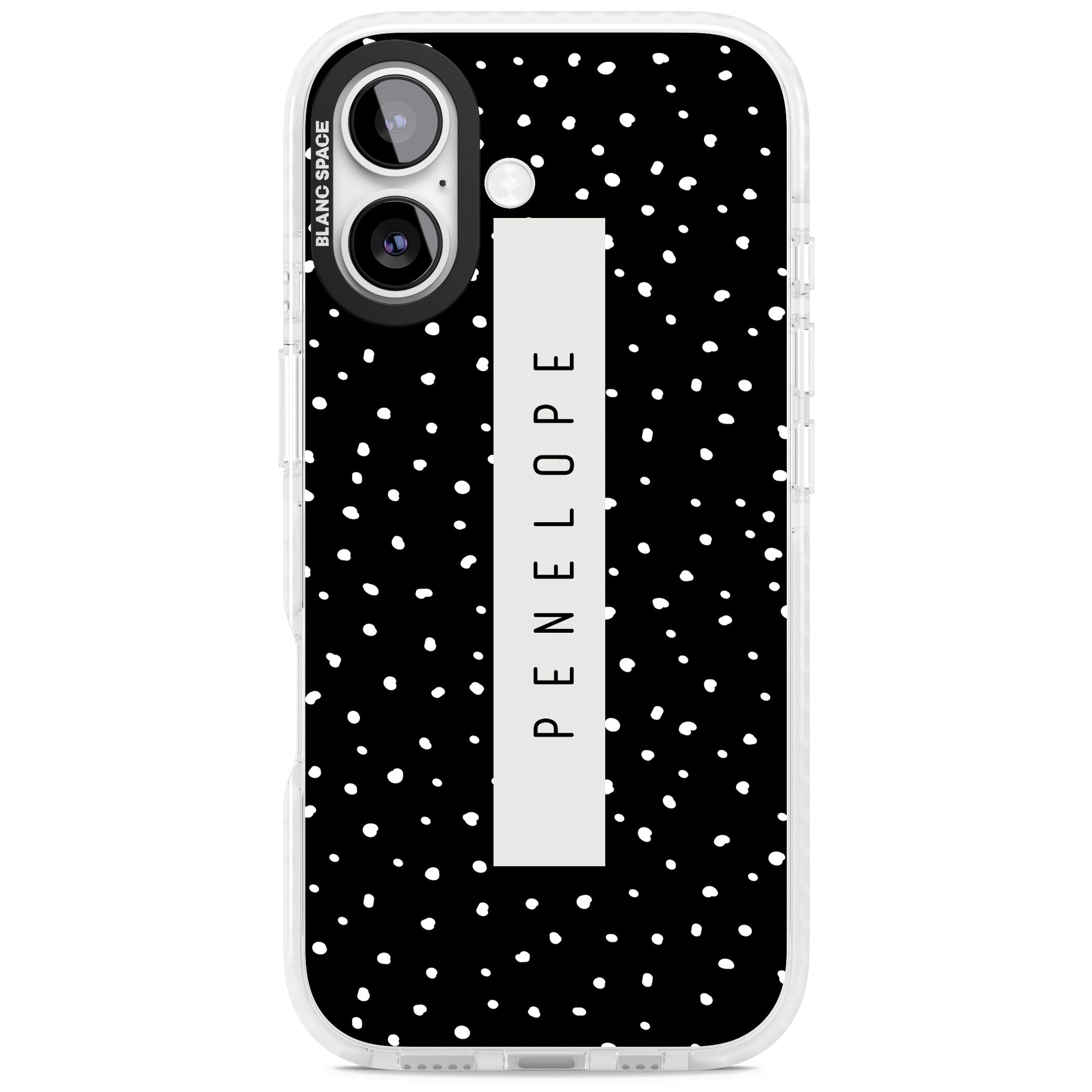 Personalised Black Dots iPhone 17 Impact Clear Phone Case
