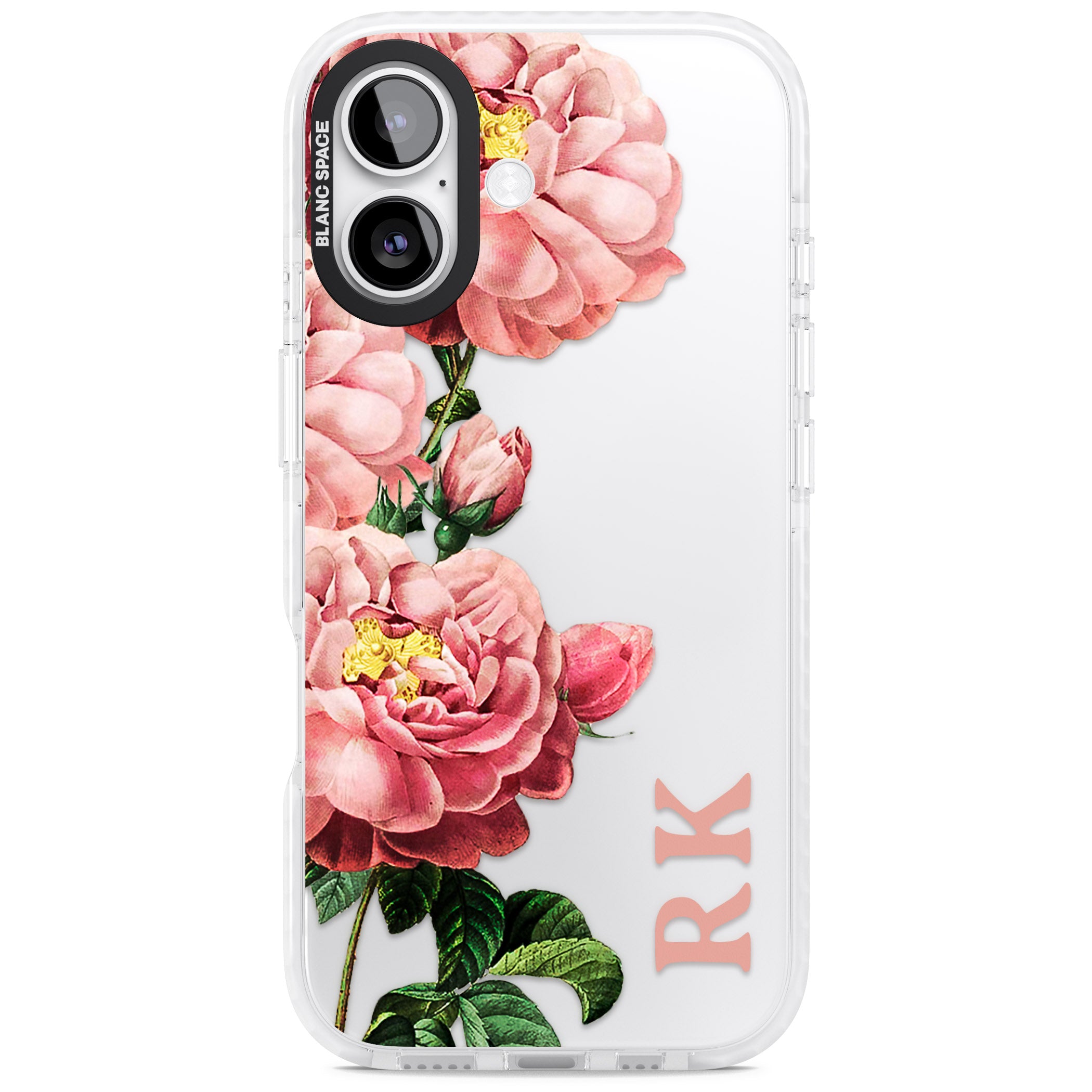 Personalised Vintage Floral Peonies iPhone 17 Impact Clear Phone Case