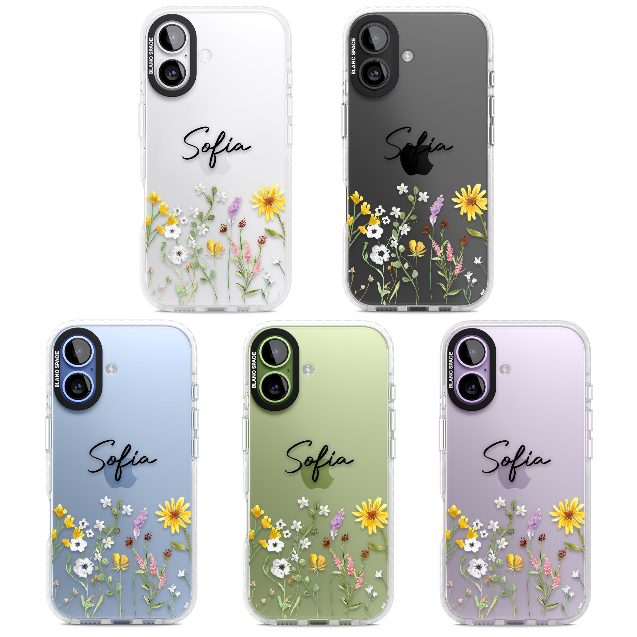 Personalised April Wildfowers iPhone 17 Impact Clear Phone Case APT Impact Protection
