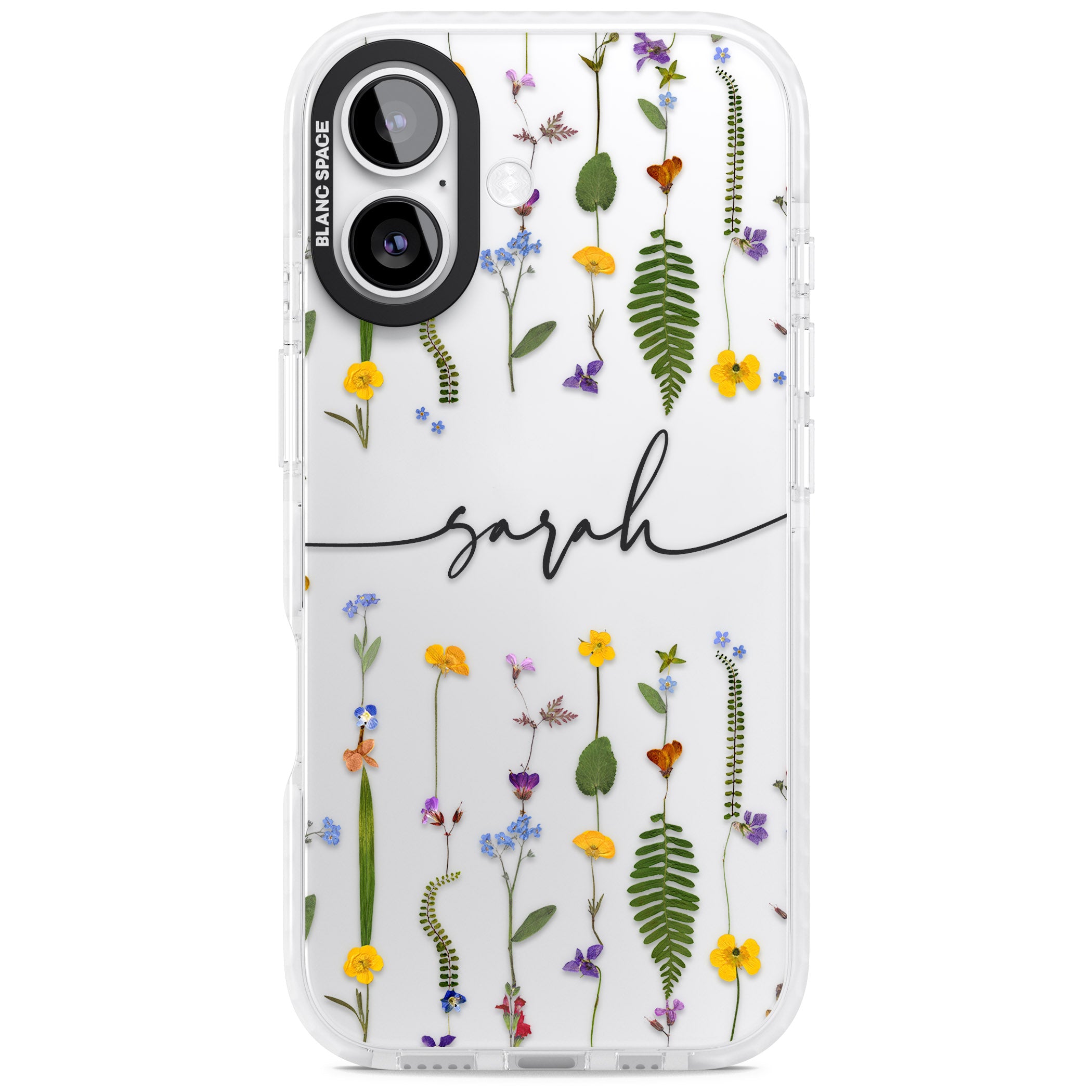 Personalised Wildflower Chain iPhone 17 Impact Clear Phone Case