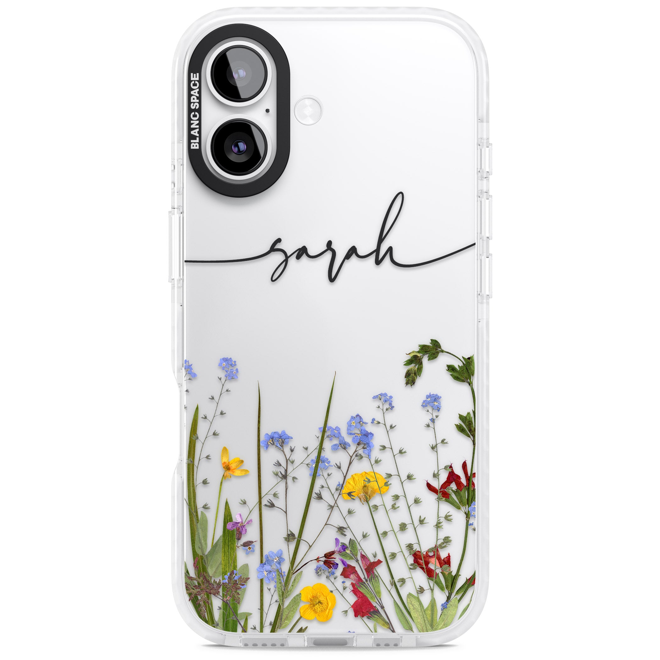 Personalised Wildflower Floral iPhone 17 Impact Clear Phone Case