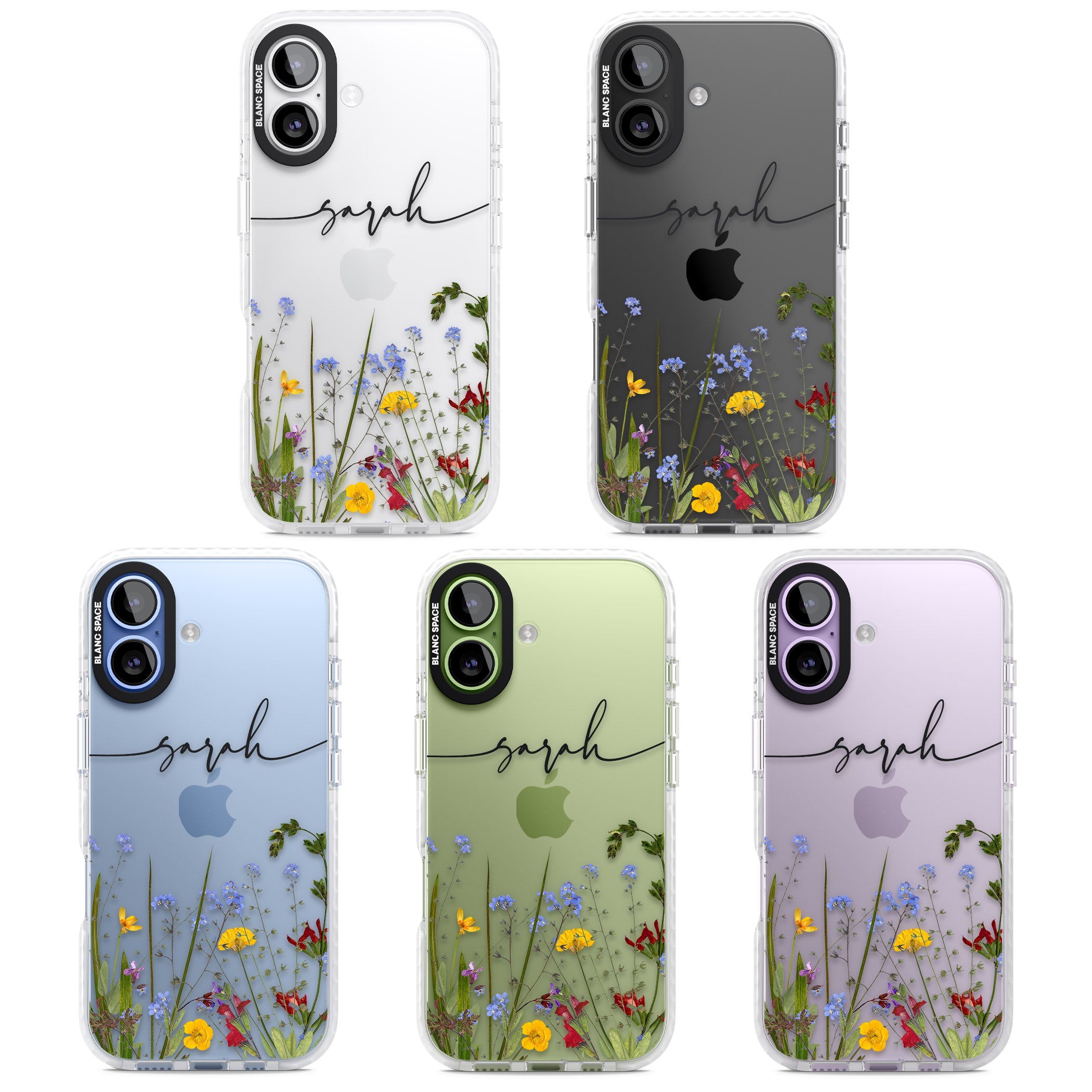 Personalised Wildflower Floral iPhone 17 Impact Clear Phone Case APT Impact Protection
