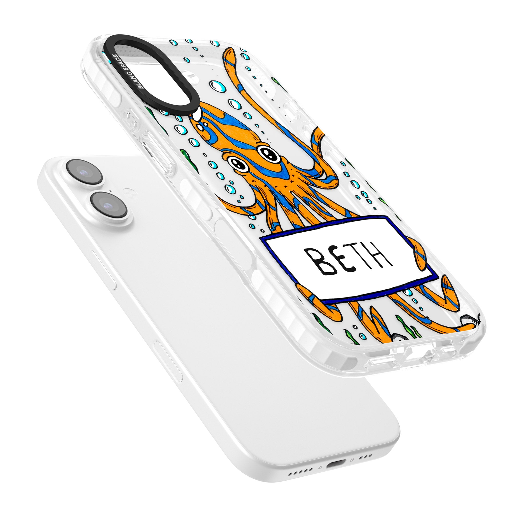 Personalised Octo iPhone 17 Impact Clear Phone Case Colours