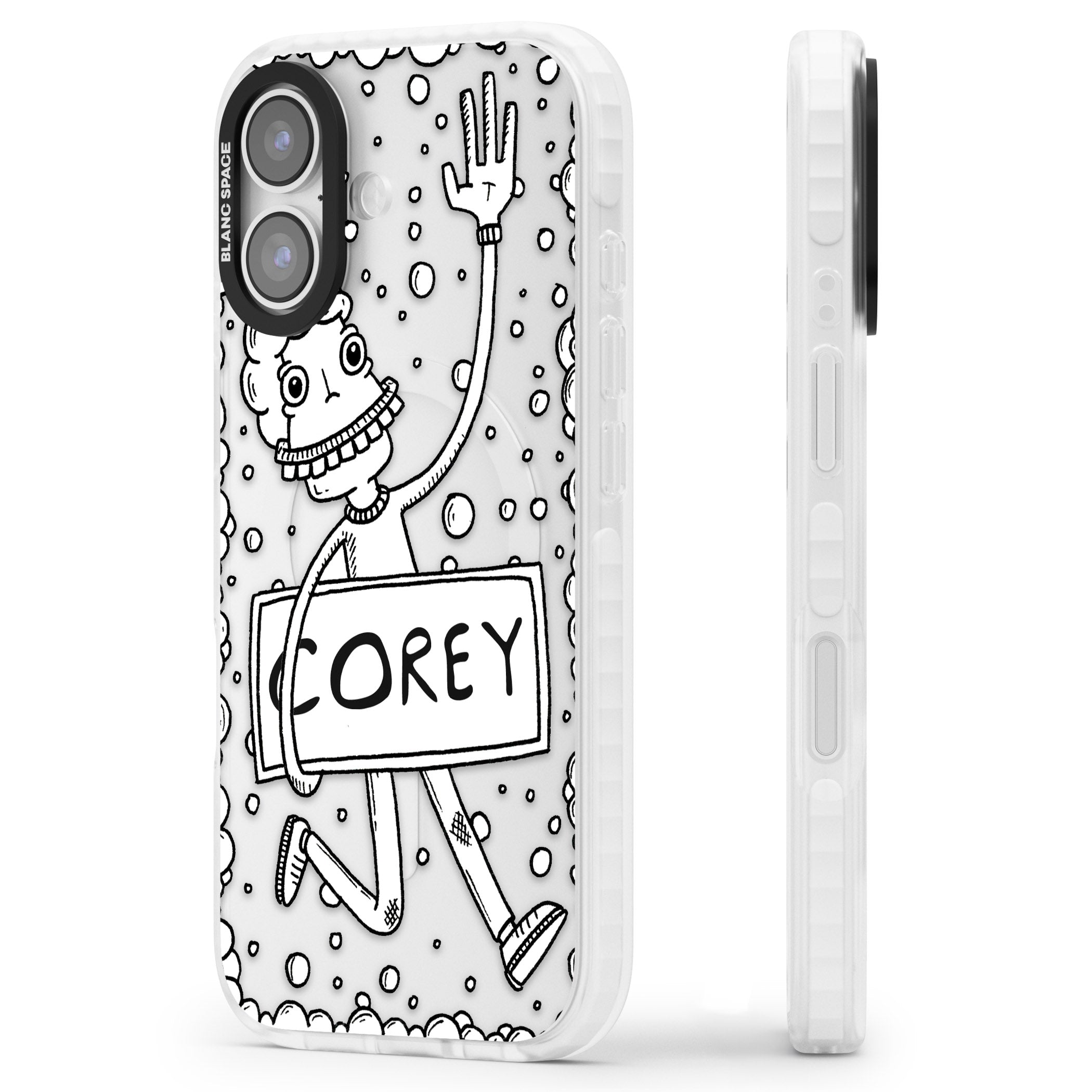 Personalised Banner Boy iPhone 17 Impact Clear Phone Case Side Profile