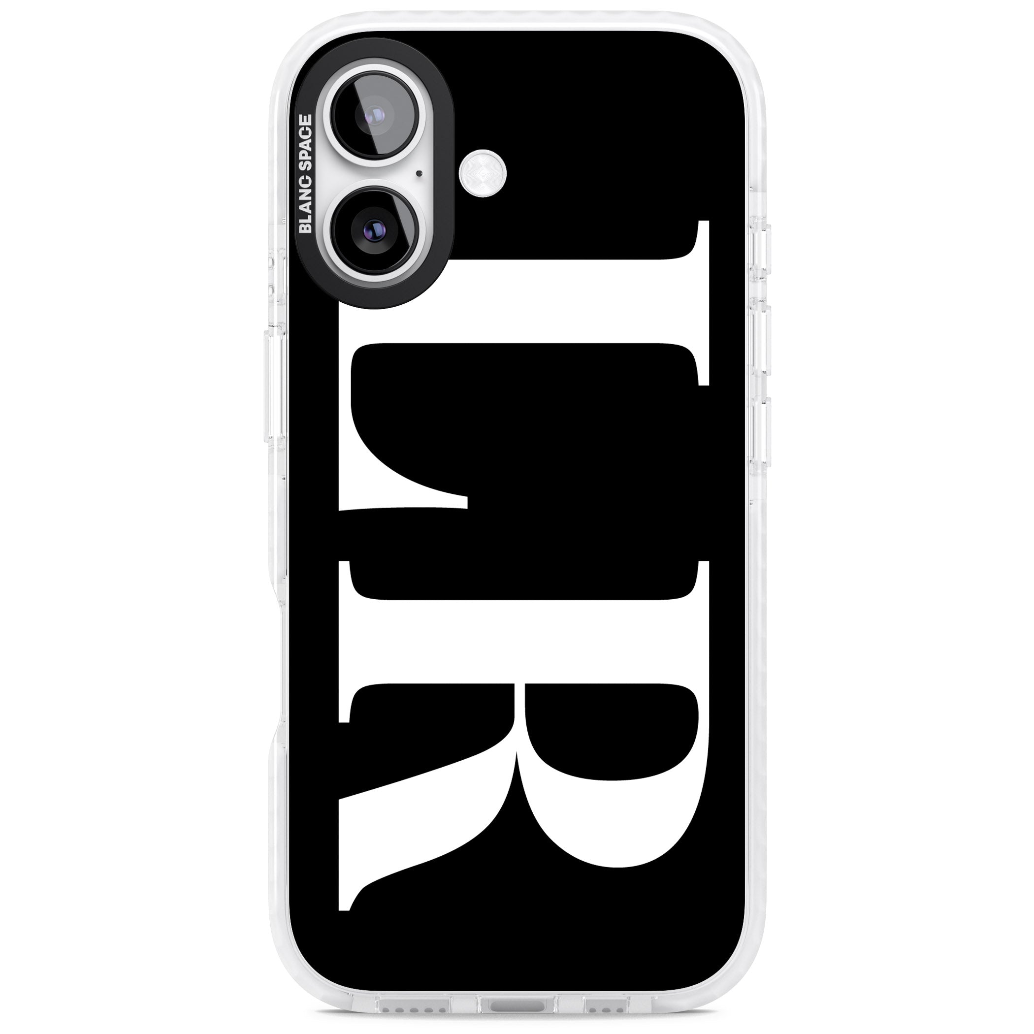 Personalised White & Black Letters iPhone 17 Impact Clear Phone Case