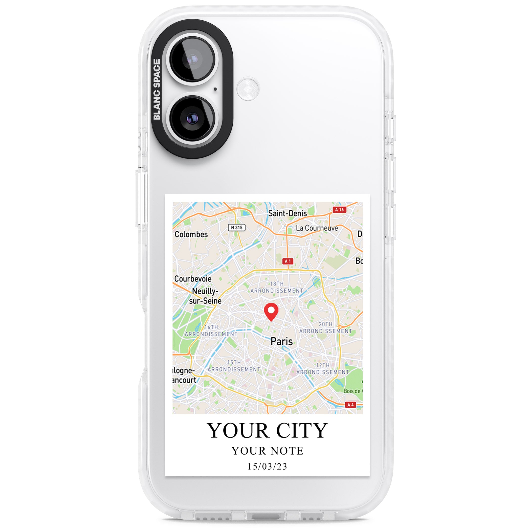 Personalised World Map iPhone 17 Impact Clear Phone Case