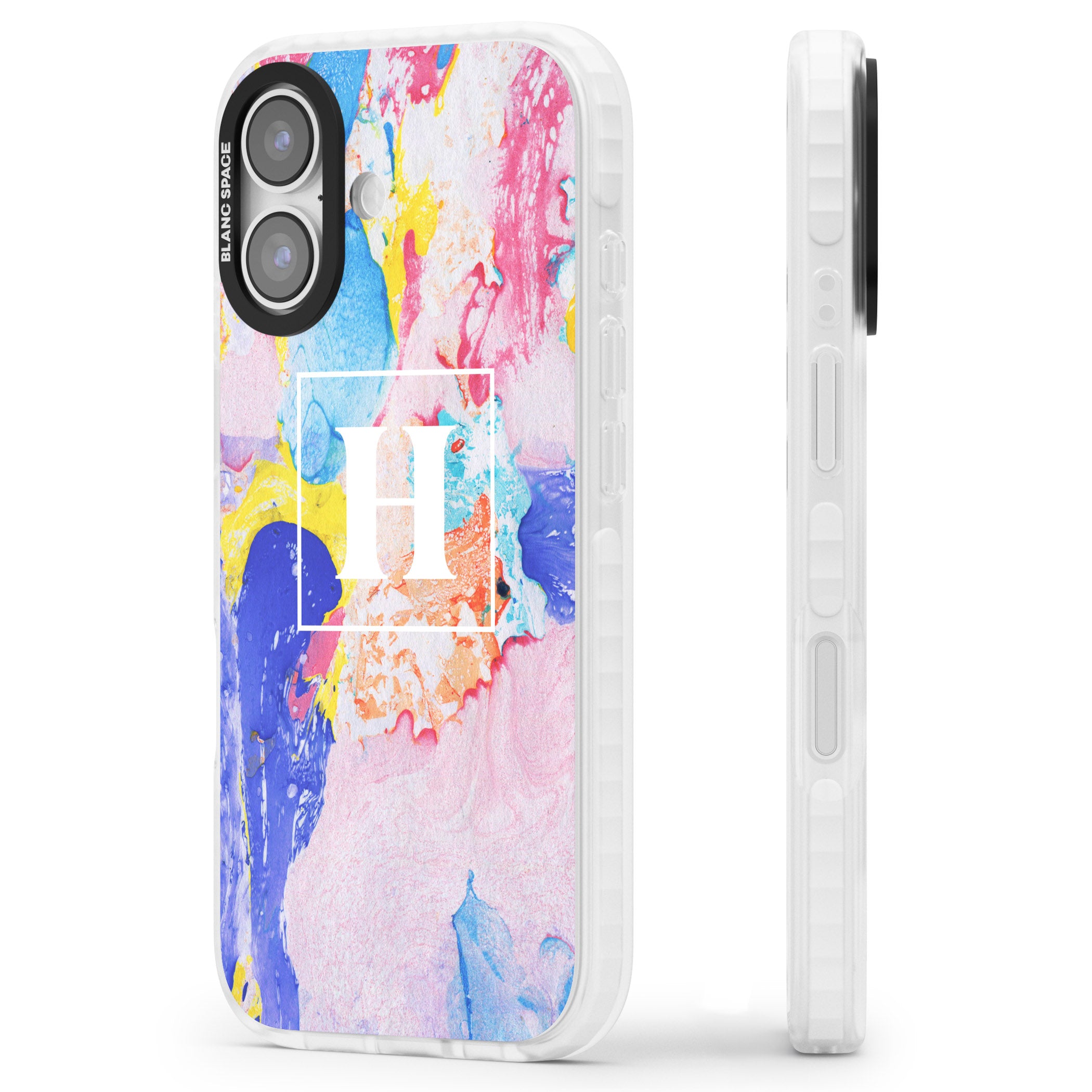Personalised Pastel Marble Mix iPhone 17 Impact Clear Phone Case Side Profile