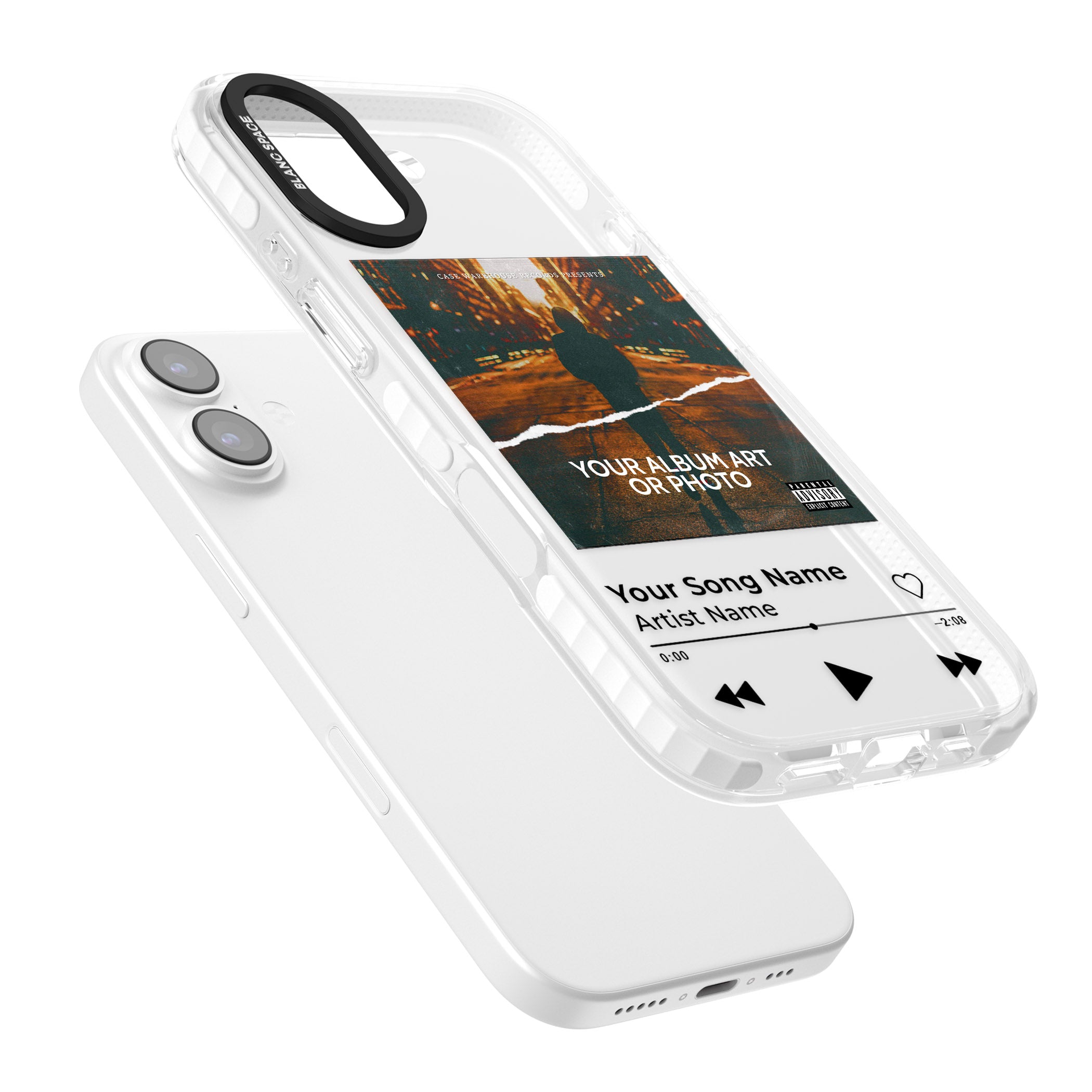 Personalised Album Art iPhone 17 Impact Clear Phone Case Colours