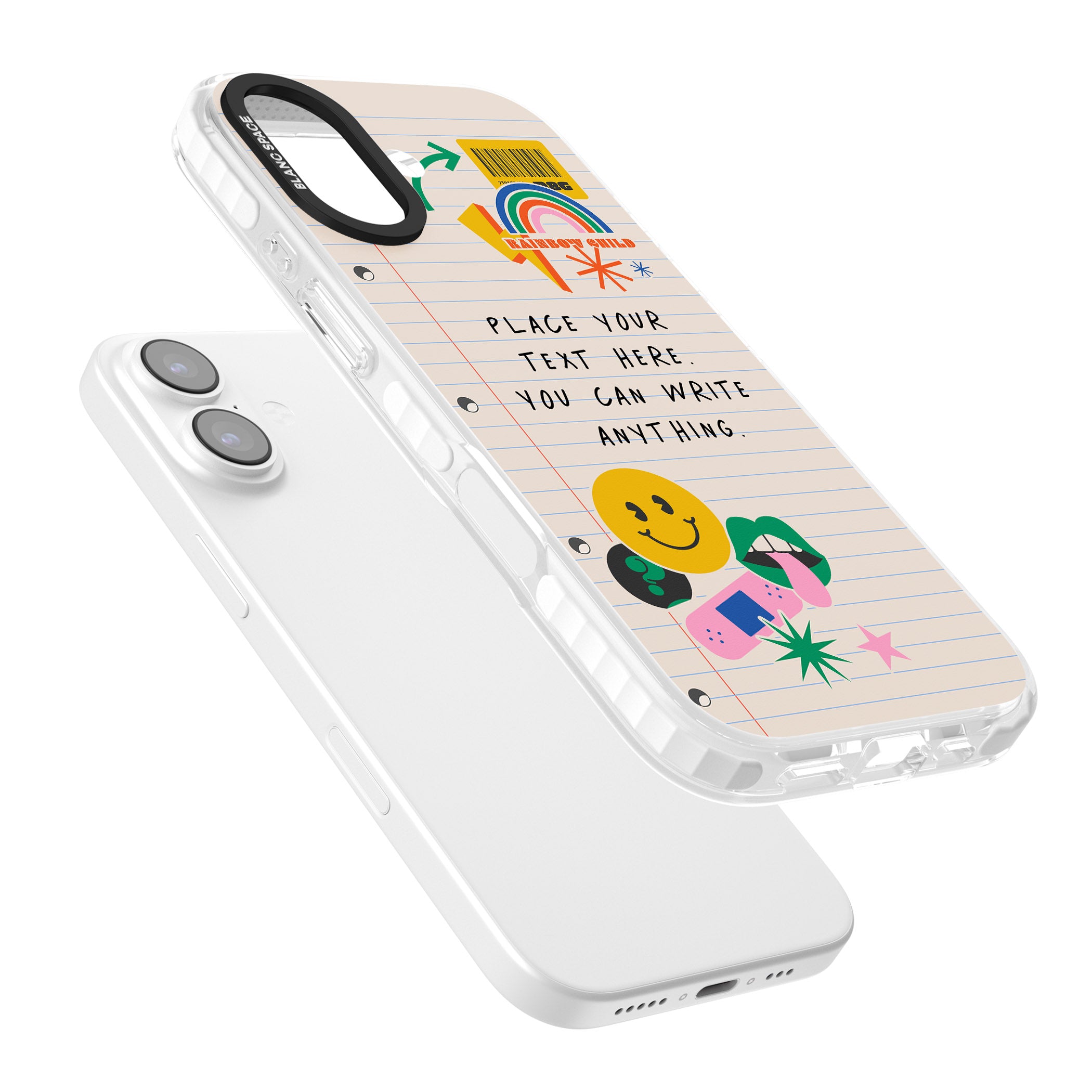 Personalised Retro Rainbow Fun iPhone 17 Impact Clear Phone Case Colours