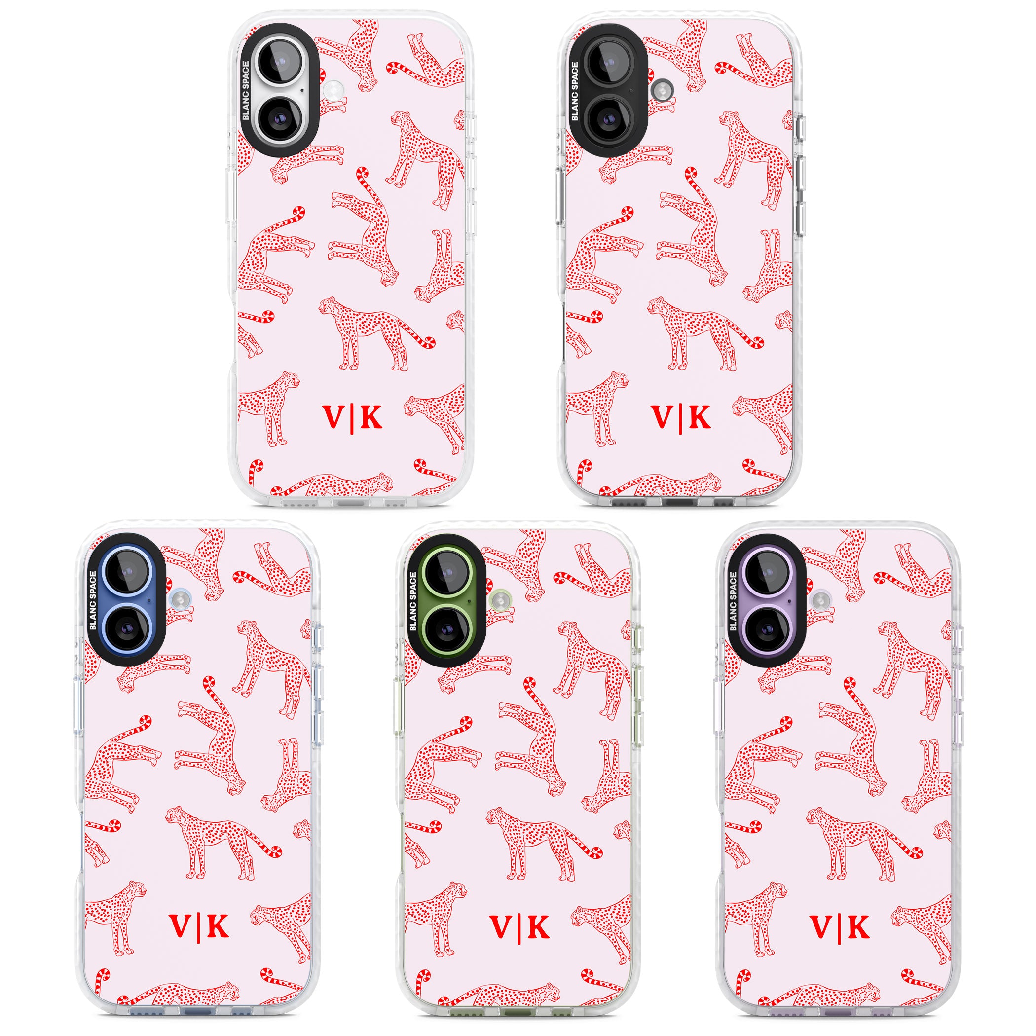 Personalised Red & Pink Cheetah iPhone 17 Impact Clear Phone Case APT Impact Protection