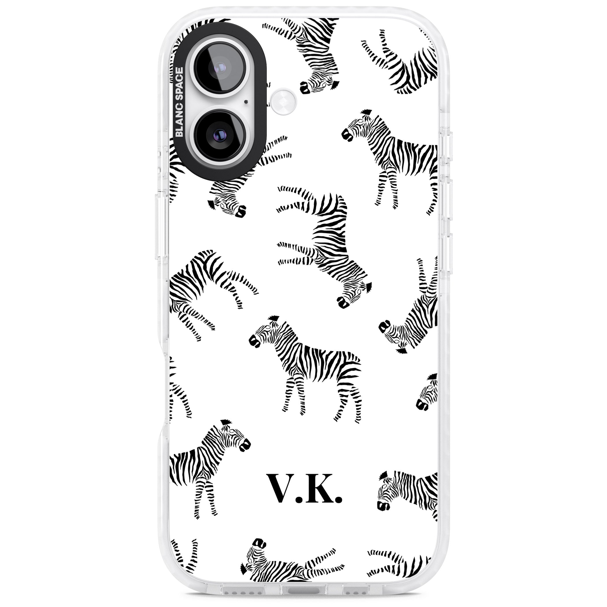 Personalised Zebra Pattern iPhone 17 Impact Clear Phone Case