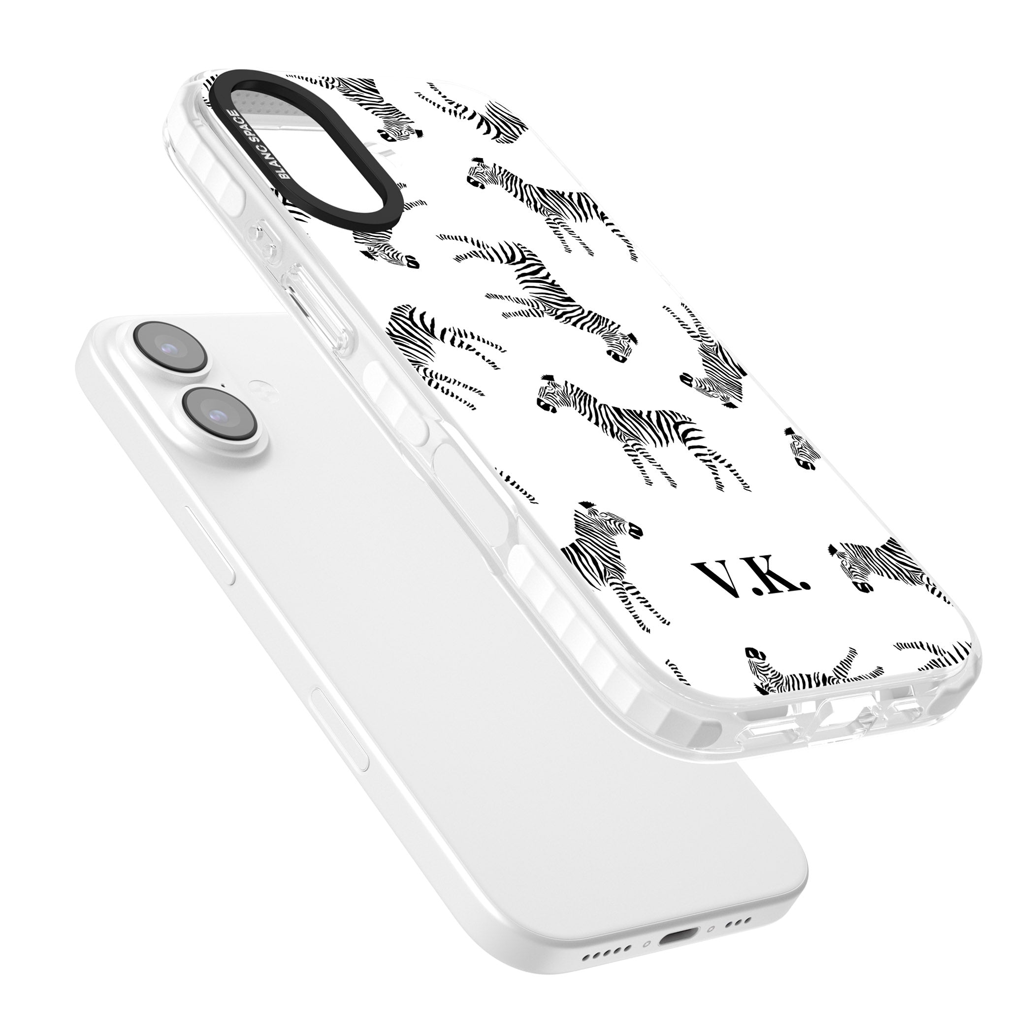 Personalised Zebra Pattern iPhone 17 Impact Clear Phone Case Colours
