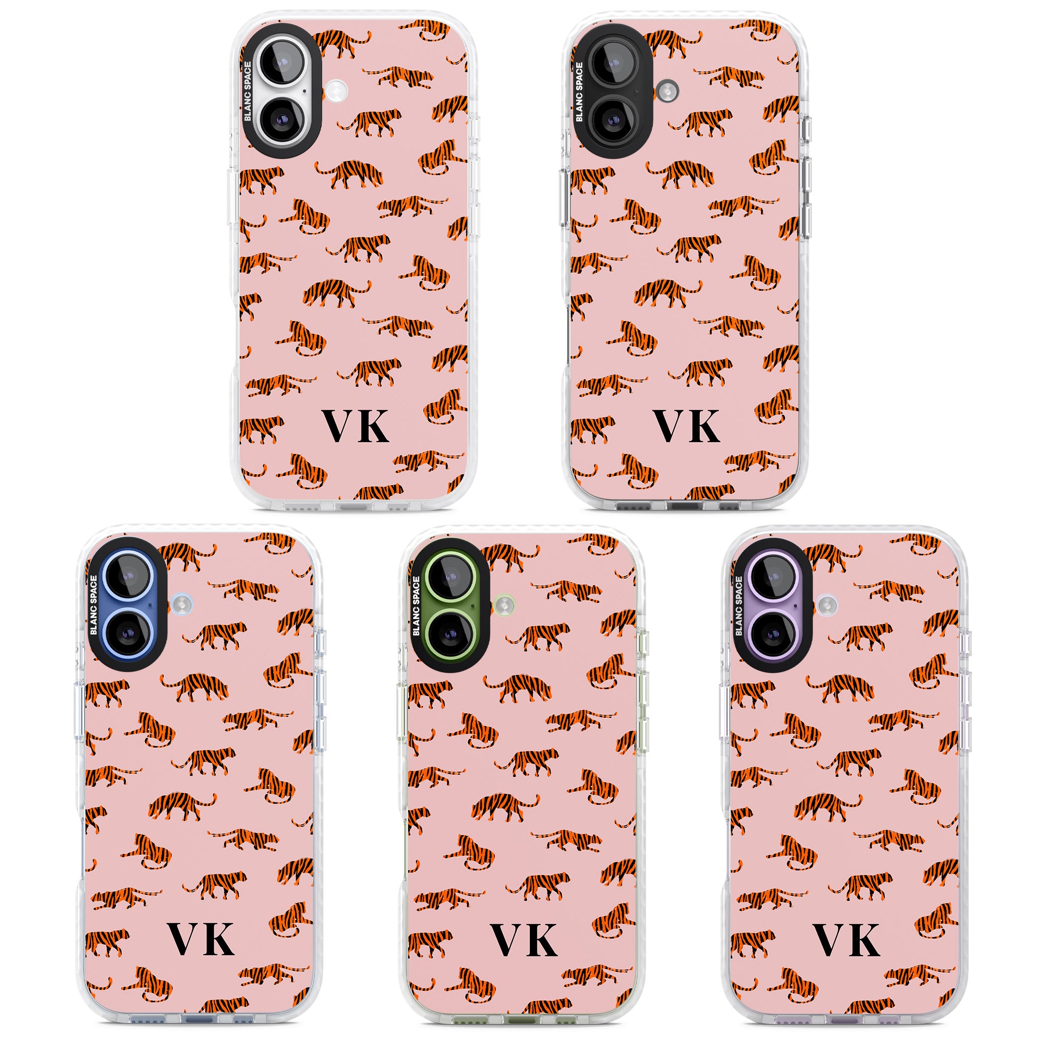 Personalised Pink Safari Tiger Pattern iPhone 17 Impact Clear Phone Case APT Impact Protection