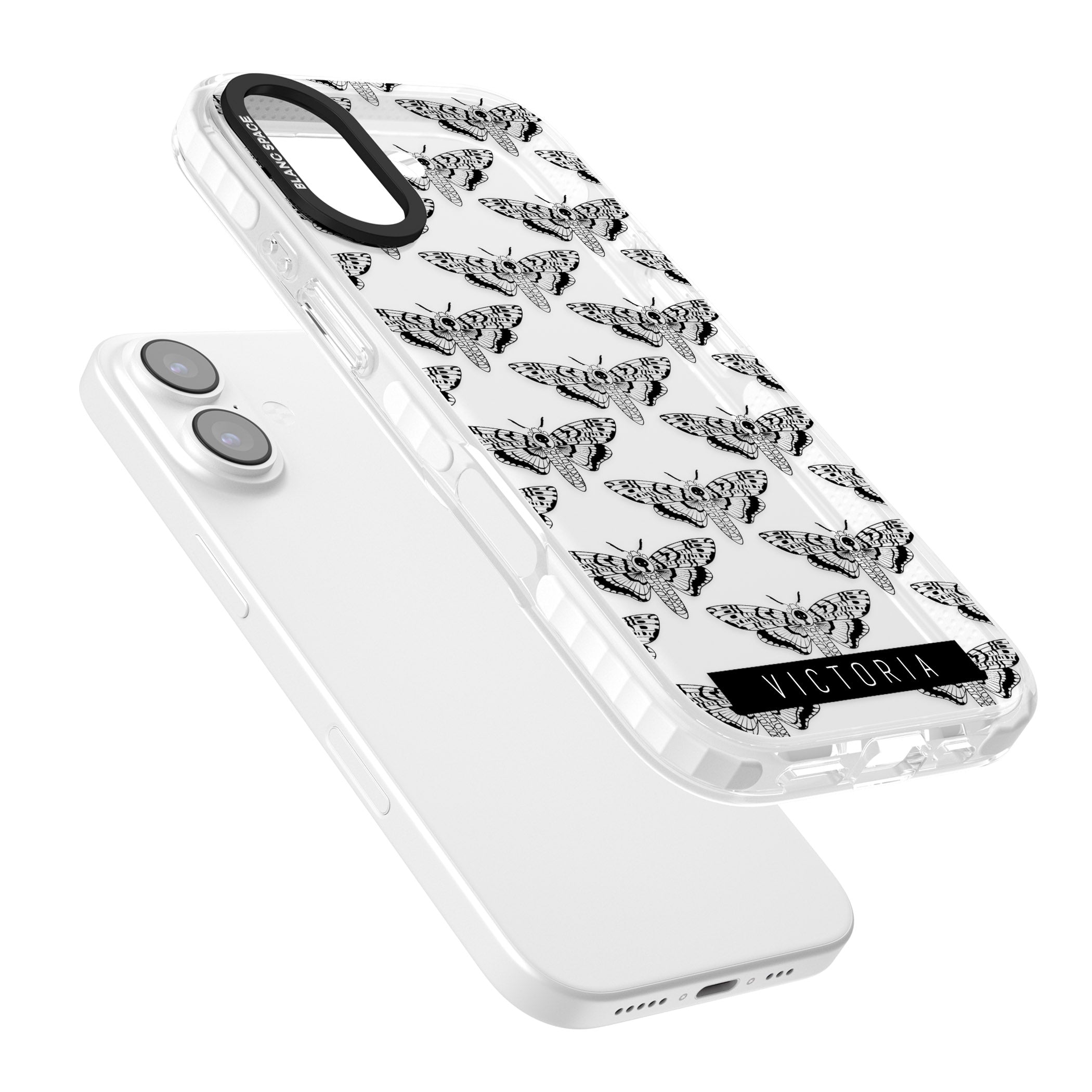Personalised Hawk Moth Pattern iPhone 17 Impact Clear Phone Case Colours