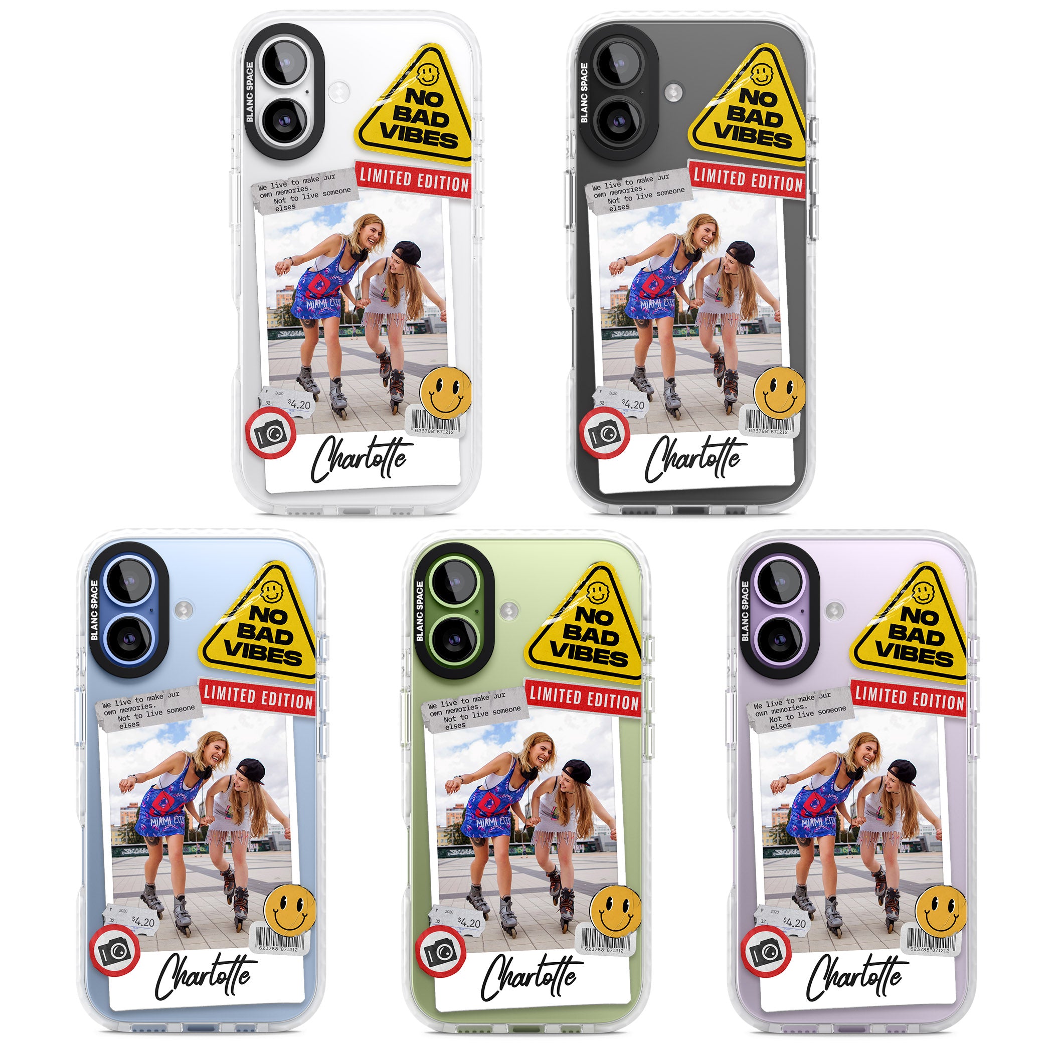 Personalised Sticker Mix Instant Photo iPhone 17 Impact Clear Phone Case APT Impact Protection