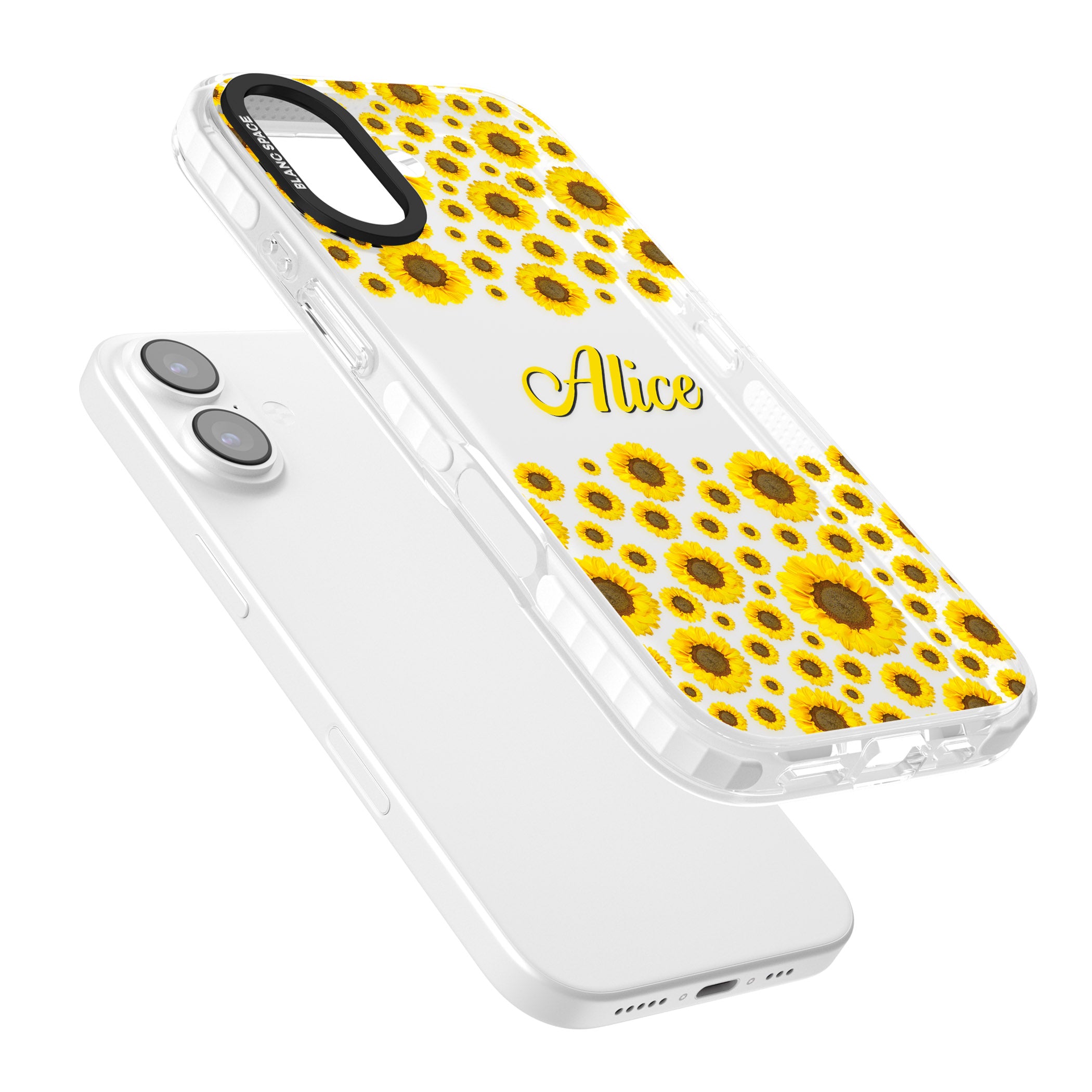 Personalised Sunflowers iPhone 17 Impact Clear Phone Case Colours