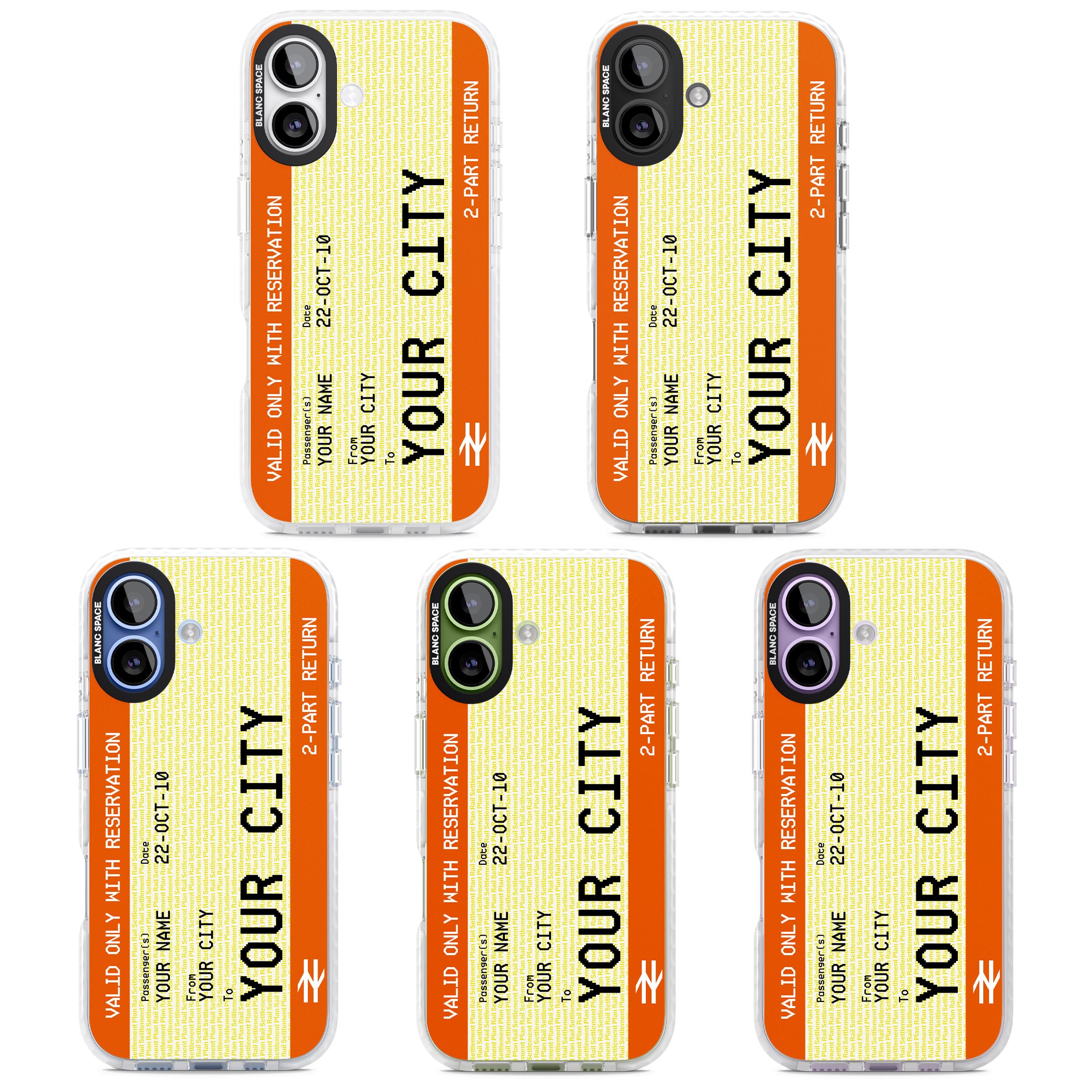 Personalised Create Your Own Train Ticket iPhone 17 Impact Clear Phone Case APT Impact Protection