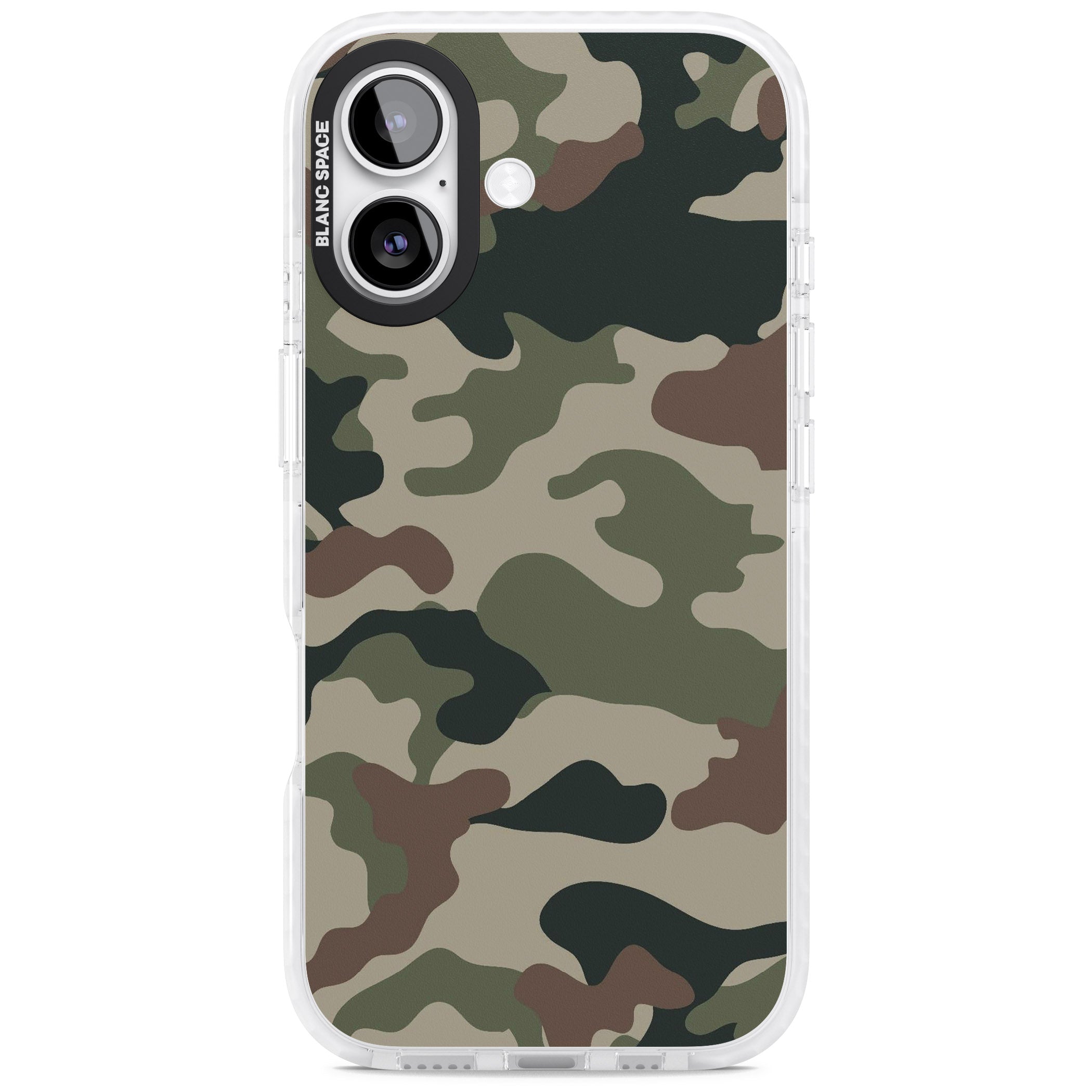 Green And Brown Camo iPhone 17 Impact Clear Phone Case
